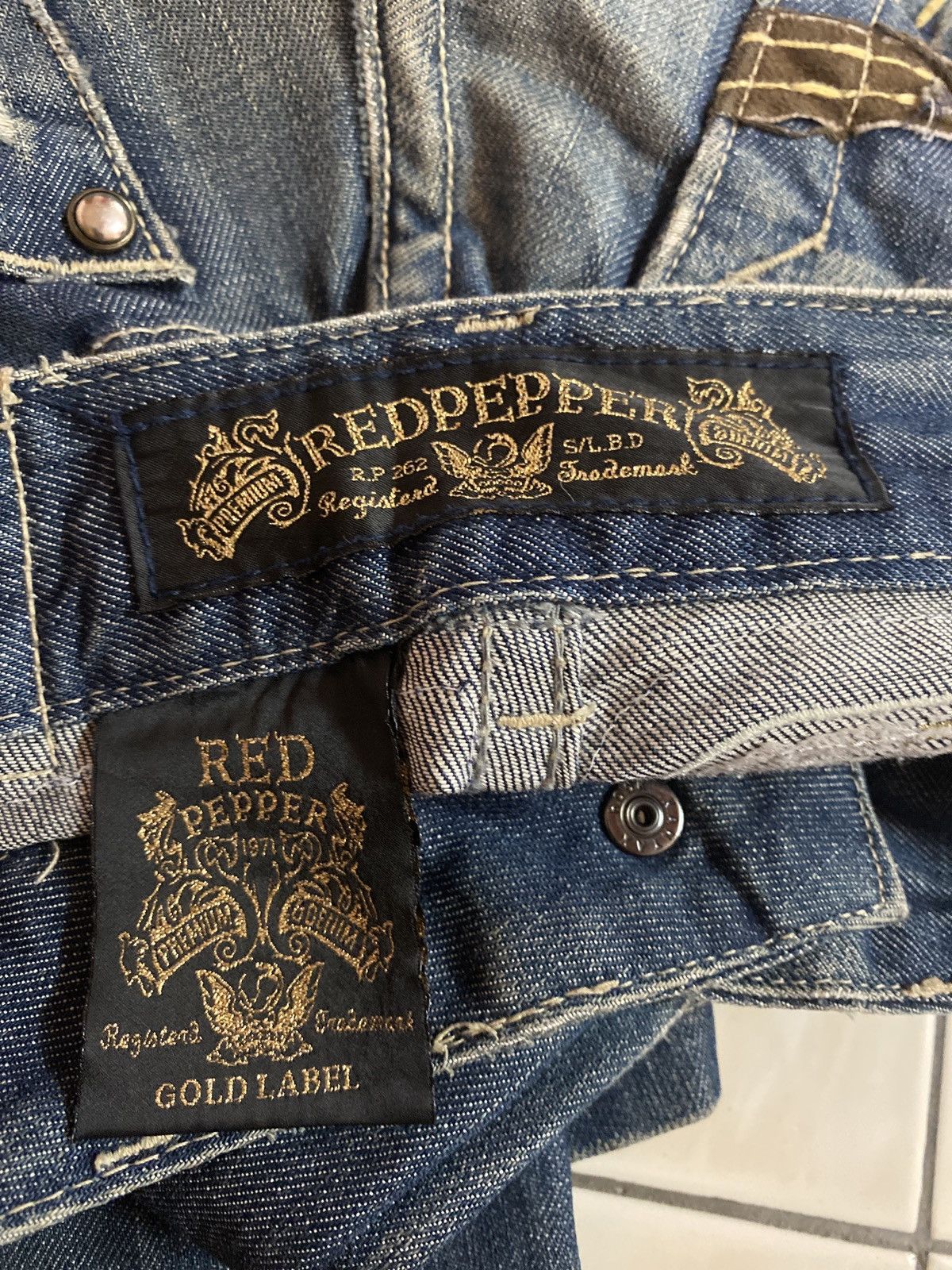 Japanese Brand Famous Fashion REDPEPPER Patches Clawmark Denim Size US 28 / EU 44 - 18 Thumbnail
