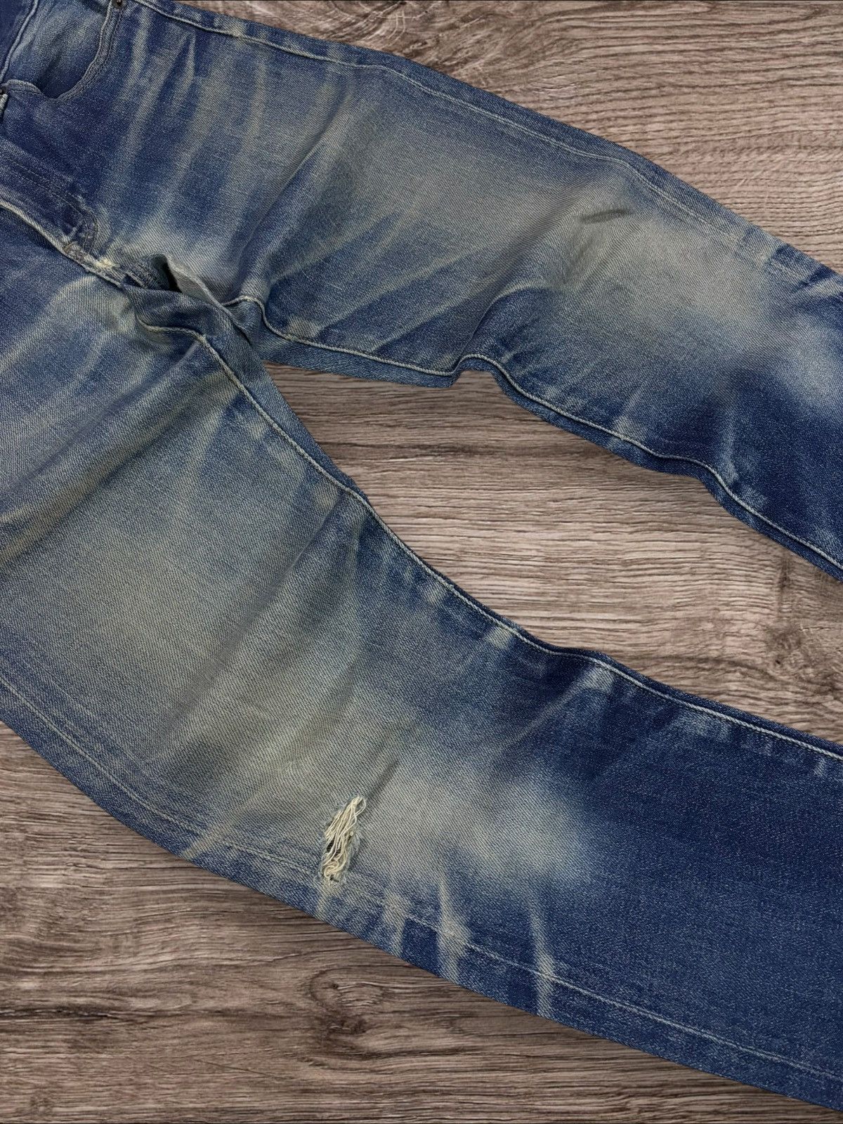 Jun Takahashi Vtg Uniqlo Selvedge Undercover Inspired Faded Mud Wash Jeans Size US 29 - 5 Thumbnail