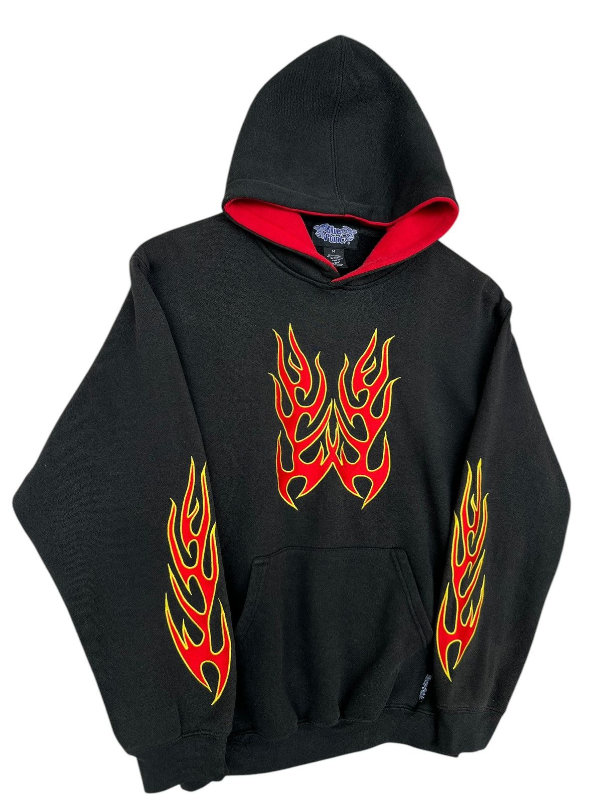 Vintage Vintage Y2K Silver Point Flame Baggy Boxy Black Hoodie Size US S / EU 44-46 / 1 - 2 Thumbnail