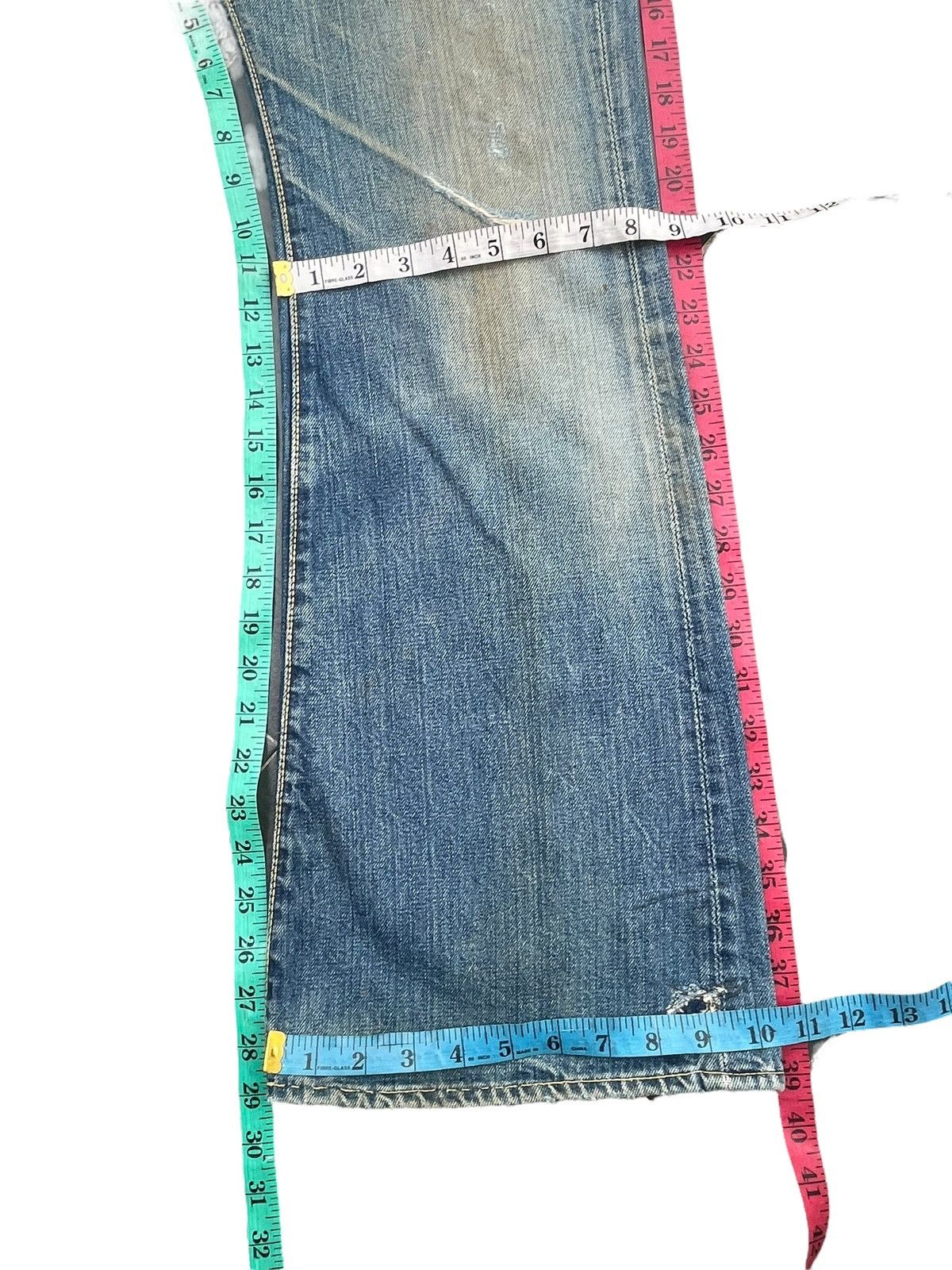 Japanese Brand Vintage Bell Bottom Bigstone Faded Distresed Size US 29 - 17 Thumbnail