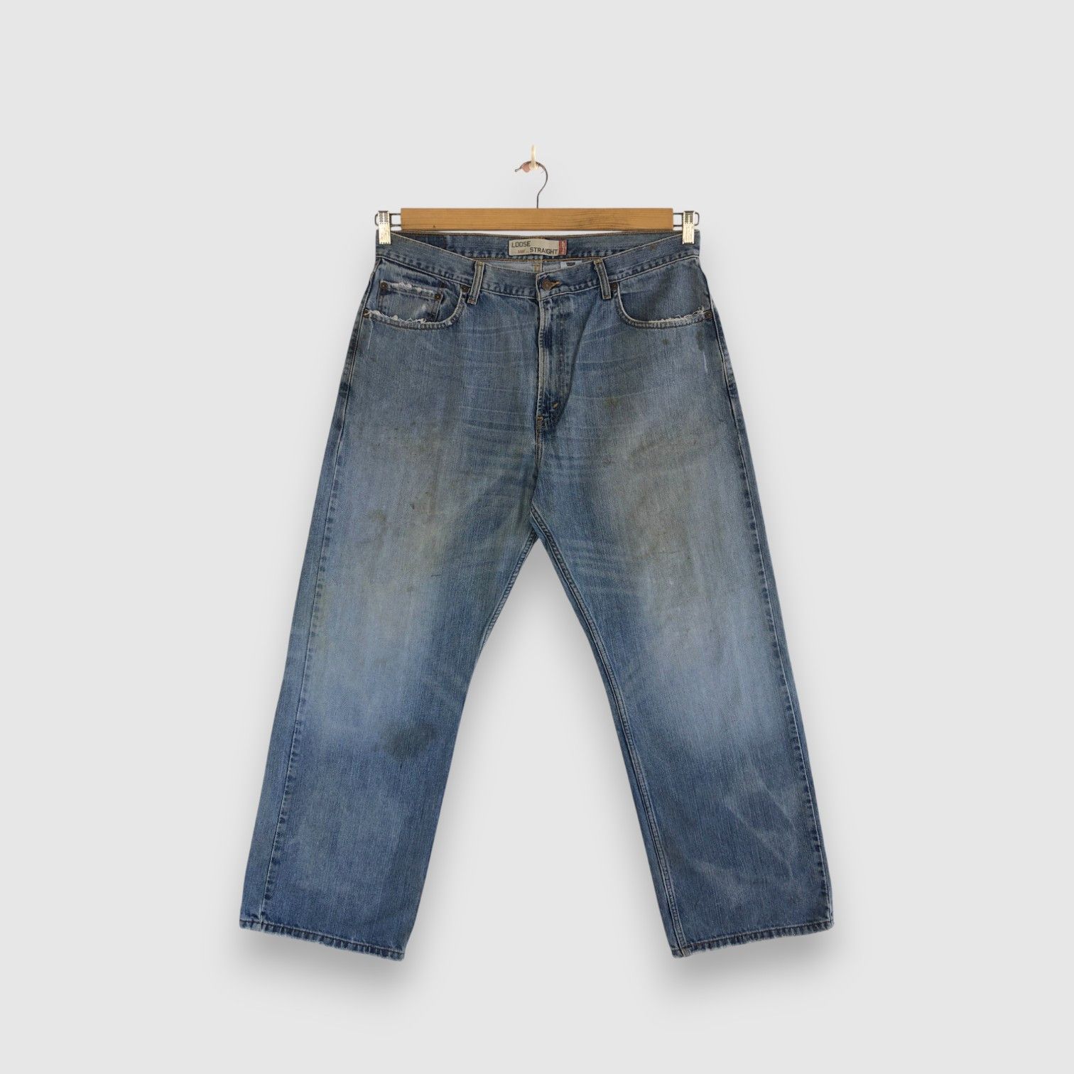 Levi's Vintage Levis Baggy Jeans Levi's 569 Faded Light Wash Denim Size US 36 / EU 52 - 1 Thumbnail