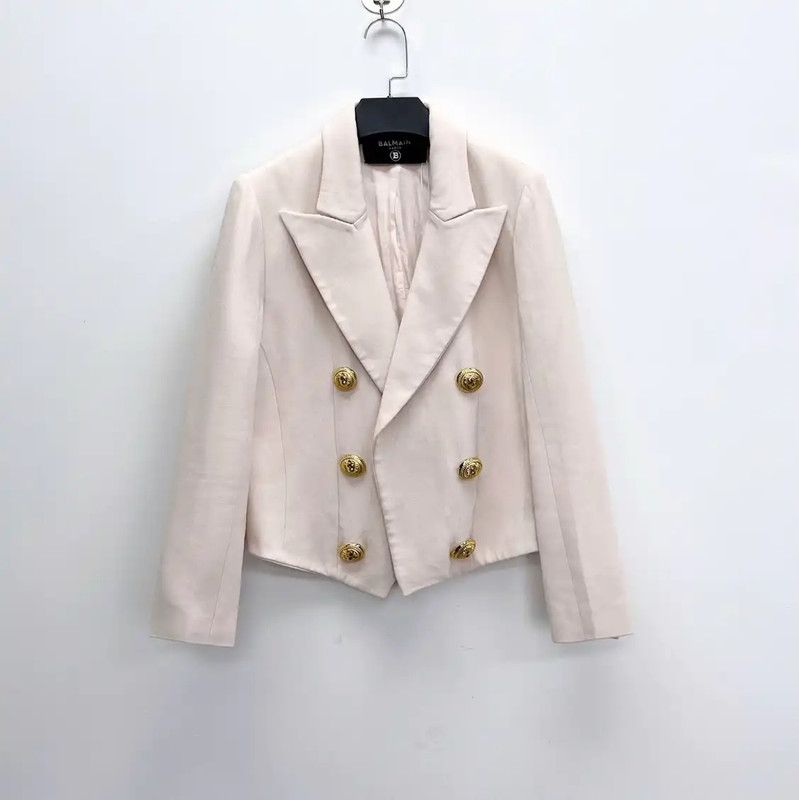 Balmain Balmain Light Pink Logo Jacket for Women 0089 Size S / US 4 / IT 40 - 1 Thumbnail