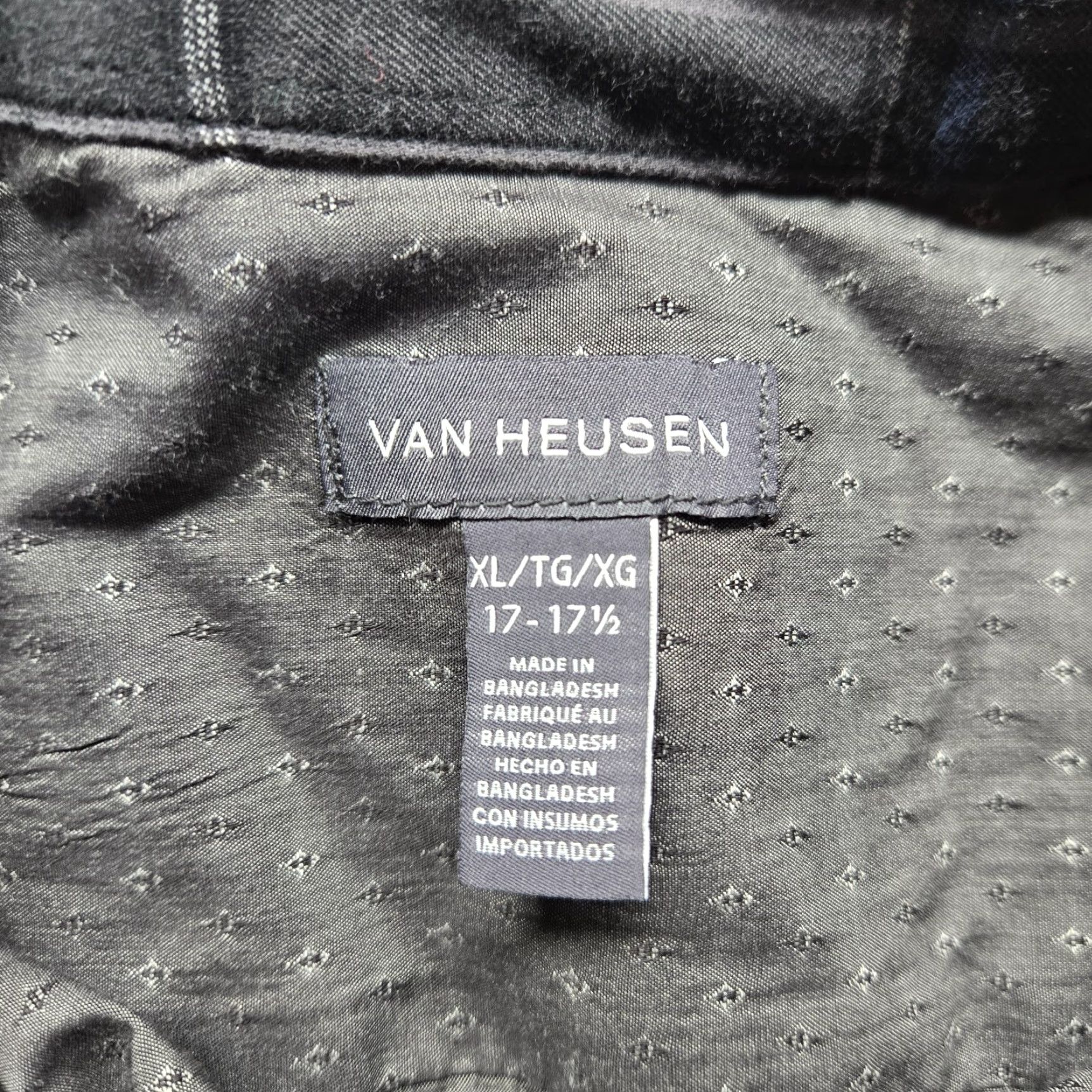 Van Heusen VINTAGE Van Heusen Shirt Gray Pattern Long Sleeve Adult XL Cotton Button-Up 17 17.5 Mens Size US XL / EU 56 / 4 - 3 Thumbnail