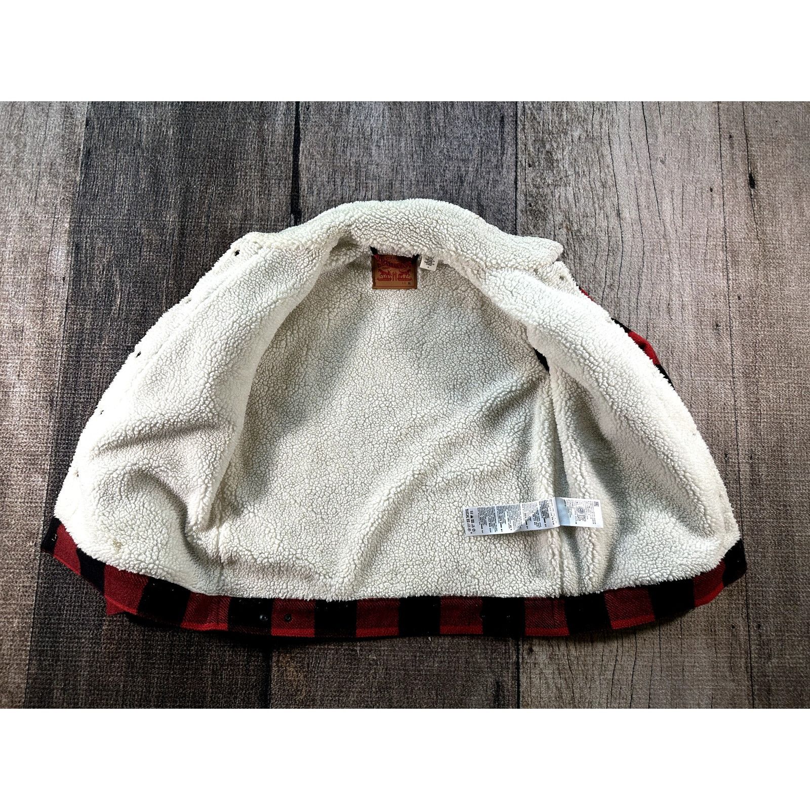 Levi's Levis Womens Med Boyfriend Jacket Plaid Flannel Sherpa Lined Size M / US 6-8 / IT 42-44 - 4 Thumbnail