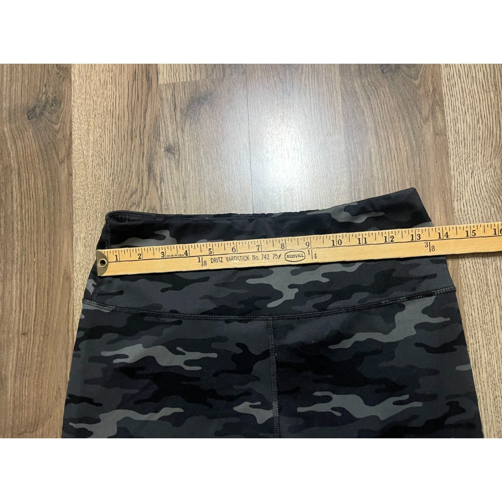 Vintage Maurices Pants Women's Medium Black Camouflage Leggings Pull On Size 32" / US 10 / IT 46 - 3 Thumbnail