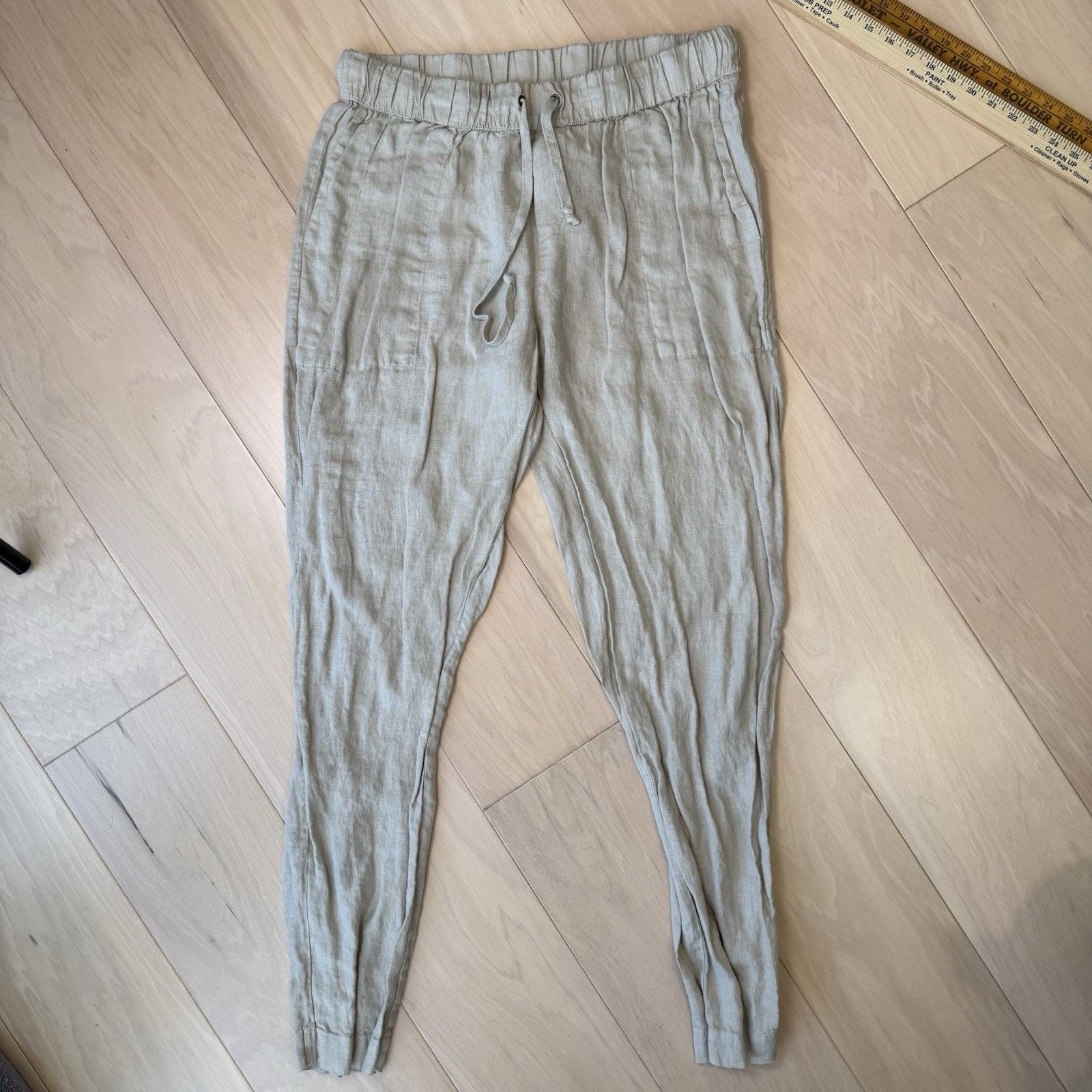 Enza Costa Enza Costa Linen Pants Women's 4 Beige Minimalist California Size 27" / US 4 / IT 40 - 2 Thumbnail