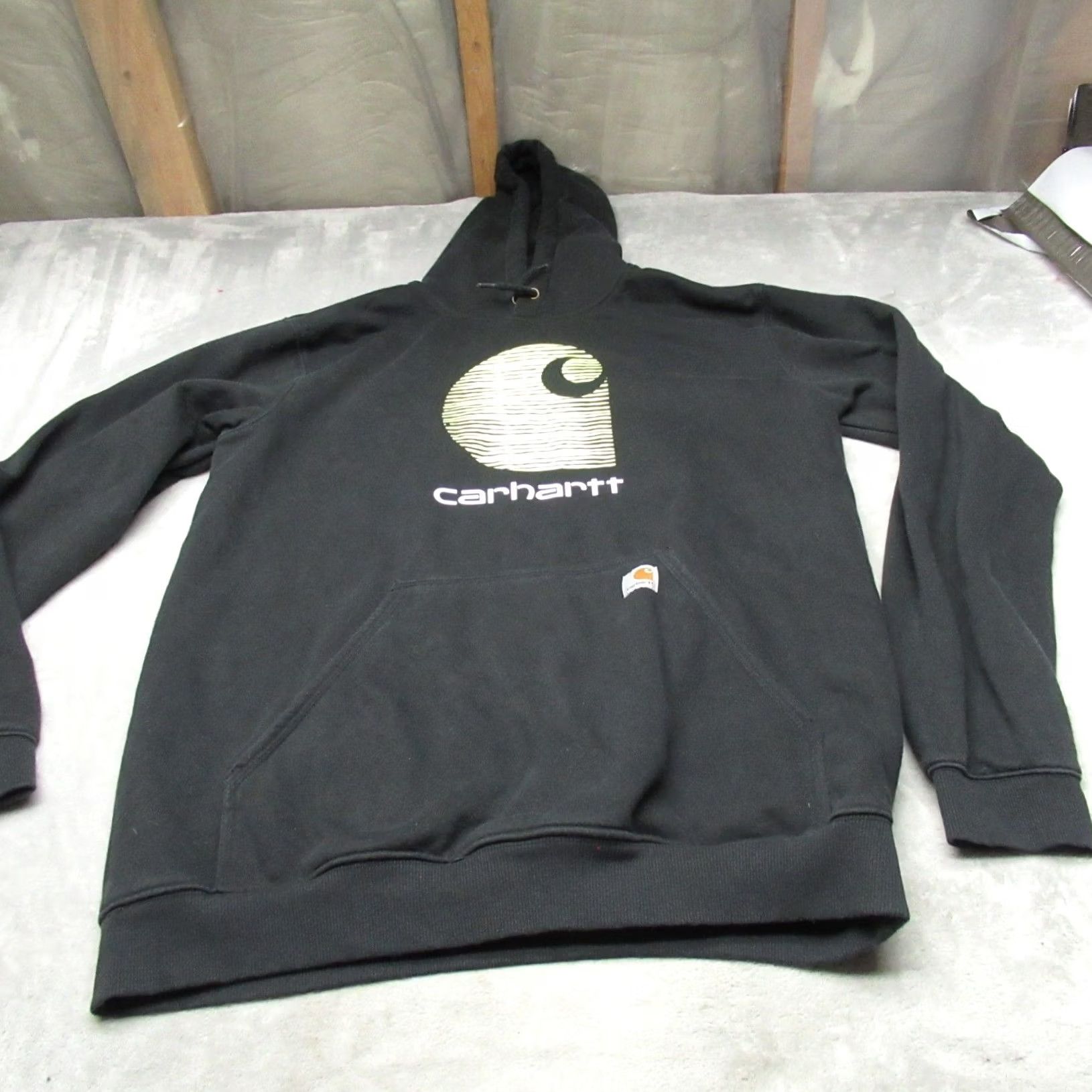 Carhartt Carhartt Hoodie Sweatshirt Black Mens Large Tall LT Regular Fleece Graphic Logo Pocket Pullover Long Sleeve Contemporary Workwear Size US L / EU 52-54 / 3 - 2 Thumbnail