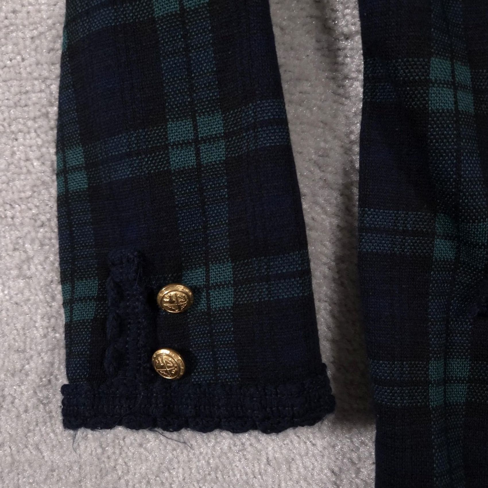 Vintage VINTAGE Alfred Dunner Jacket Womens Petite 16 Green Plaid Open Front Buttons Made USA Size XXL / US 16-18 / IT 52-54 - 6 Thumbnail