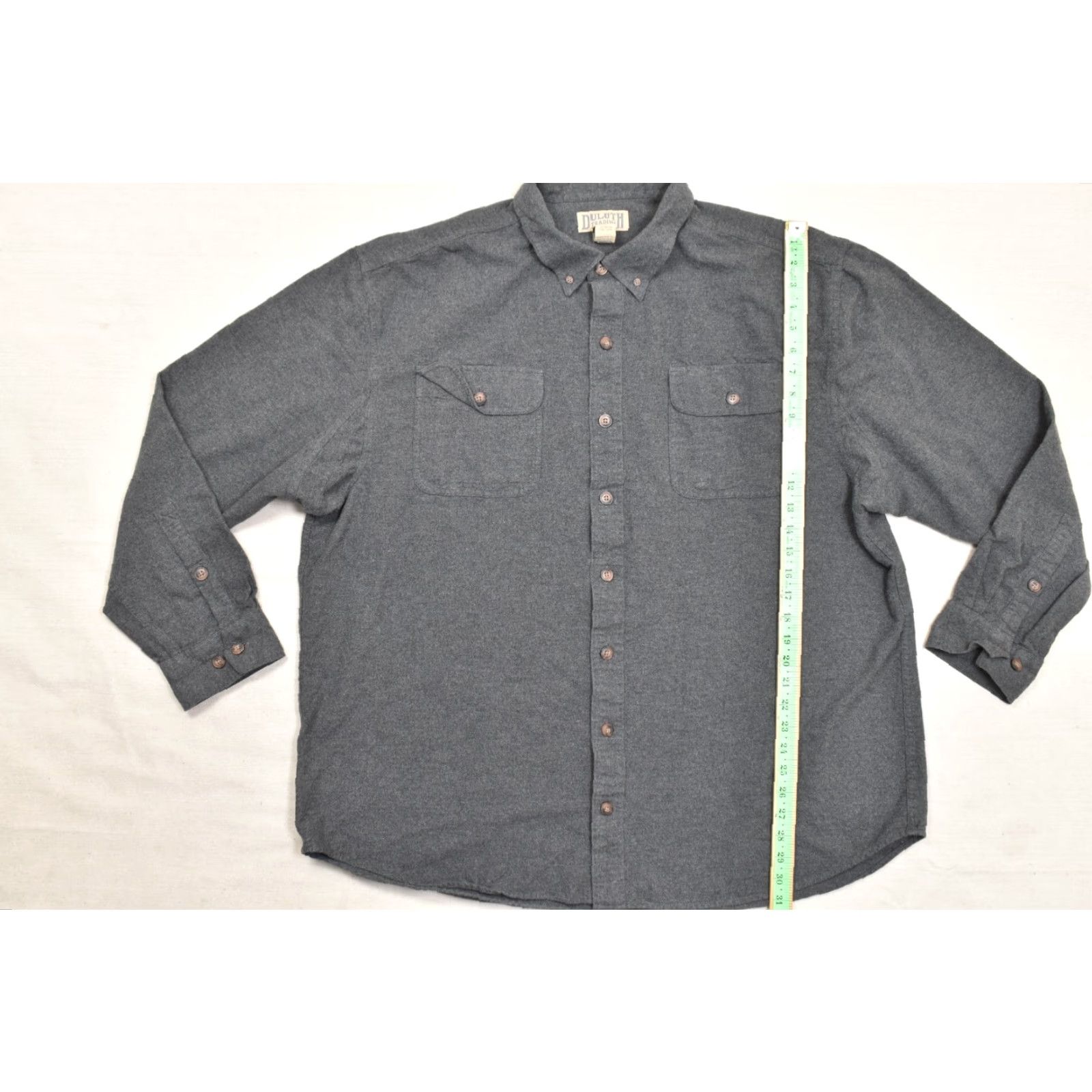 CO Duluth Shirt Men 2XLT Gray Cotton Flannel Long Sleeve Button-Down Work Shirt Size US XXL / EU 58 / 5 - 2 Thumbnail