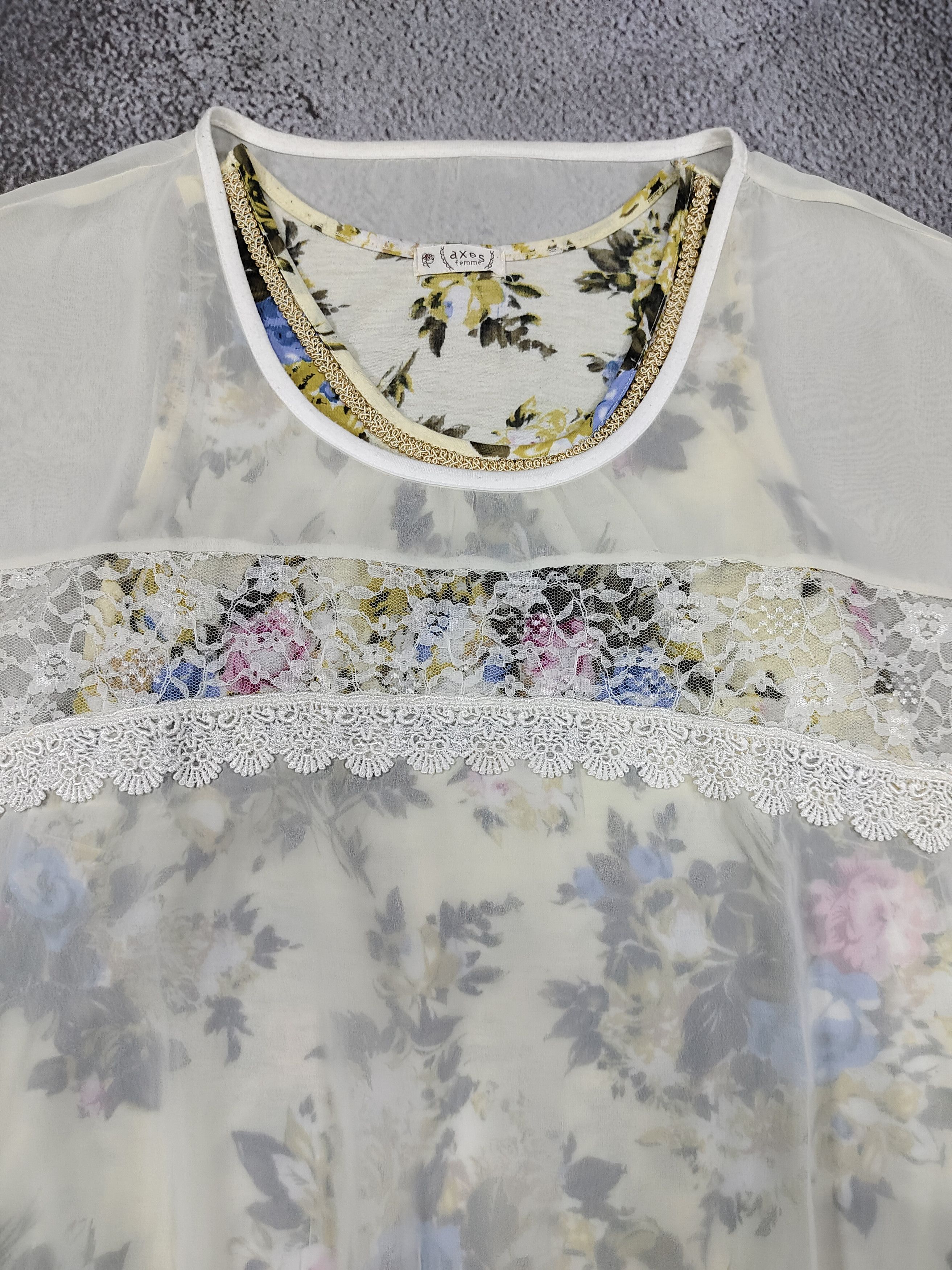 LIZ LISA 2000s Axes Femme🇯🇵 Layered Sheer Chiffon Floral Inner Lace Size M / US 6-8 / IT 42-44 - 7 Thumbnail