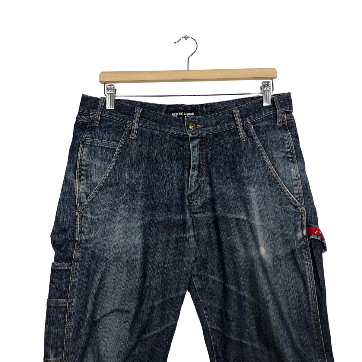 Japanese Brand 📌Rich Blue Vintage Denim Biker Pants Resque Squad Size 34" / US 12 / IT 48 - 4 Thumbnail