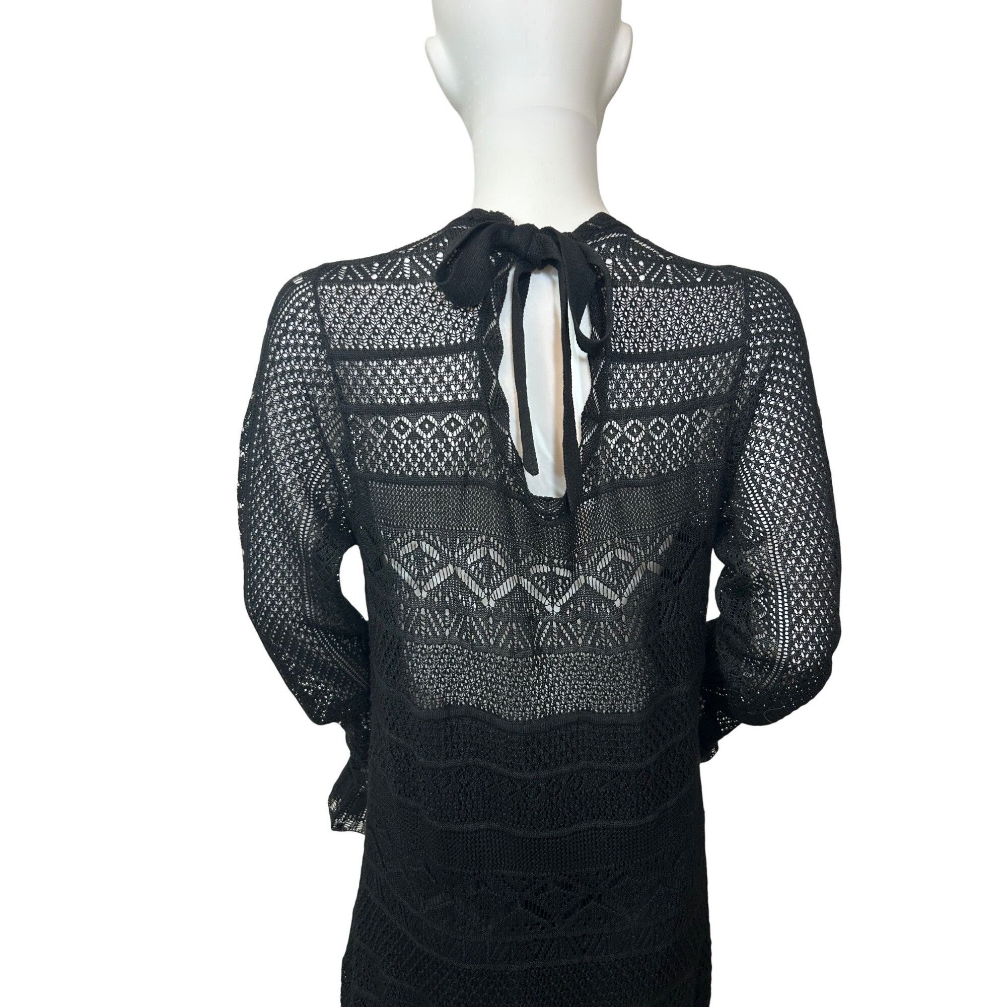 Polo Ralph Lauren Polo Ralph Lauren Maxi Dress L Black Lace Knit Long Sleeved Size L / US 10 / IT 46 - 5 Thumbnail