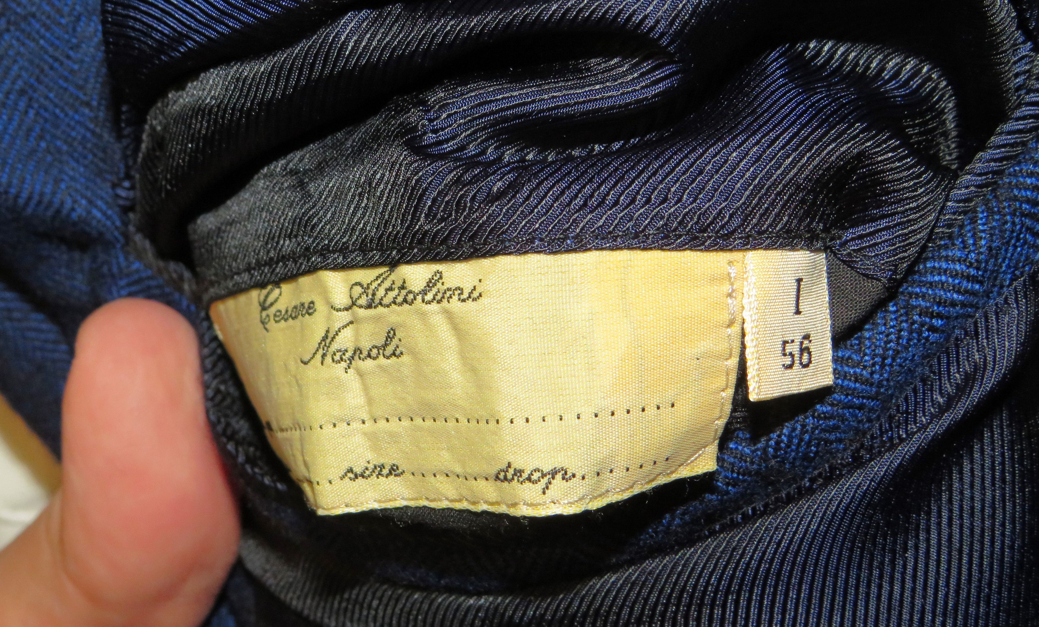 Cesare Attolini 100% Cashmere Blue Herringbone Three Button Sport Coat 46R Size 46R - 14 Thumbnail