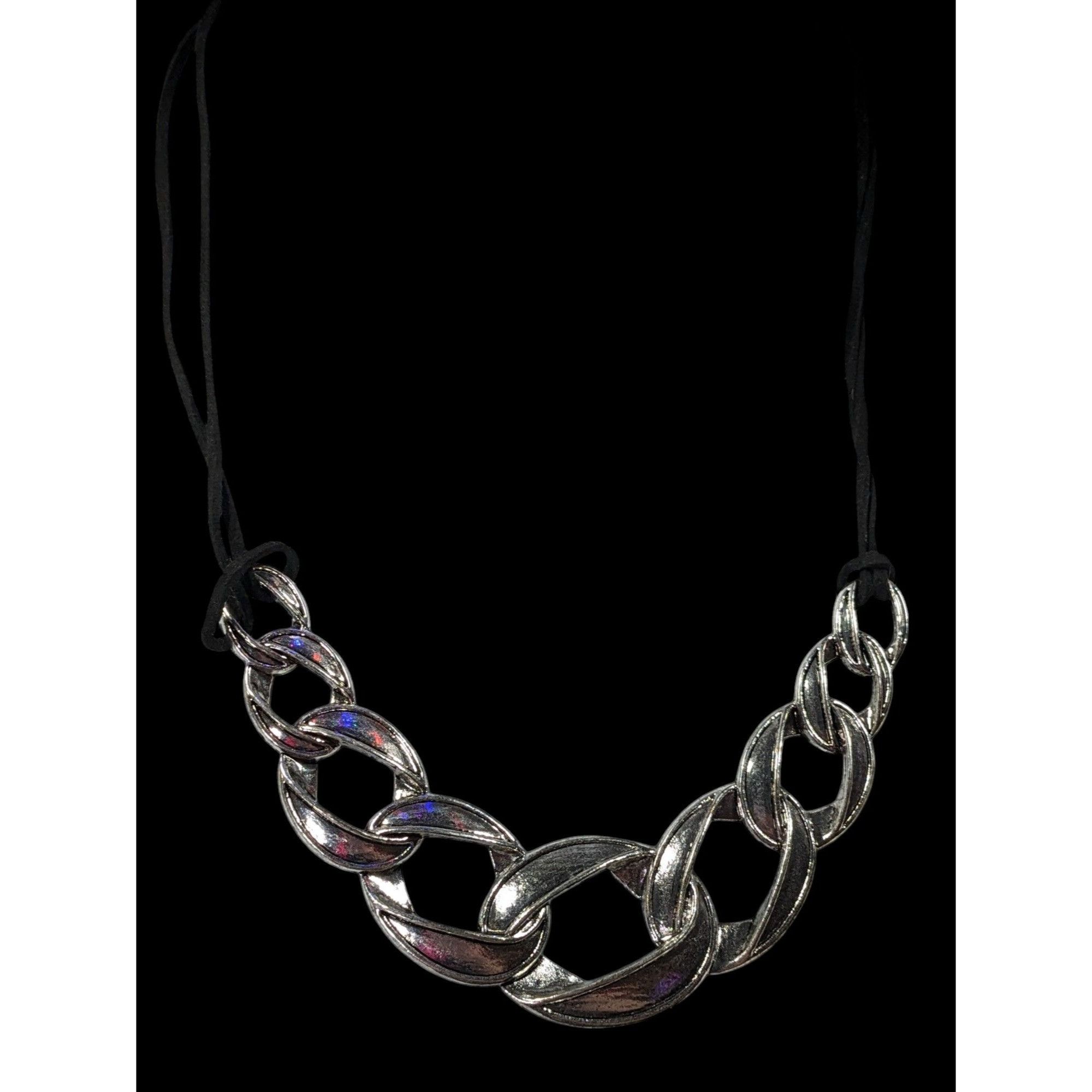 Other Streetwear Glam Chunky Faux Chain Necklace With Faux Suede C Size ONE SIZE - 3 Thumbnail