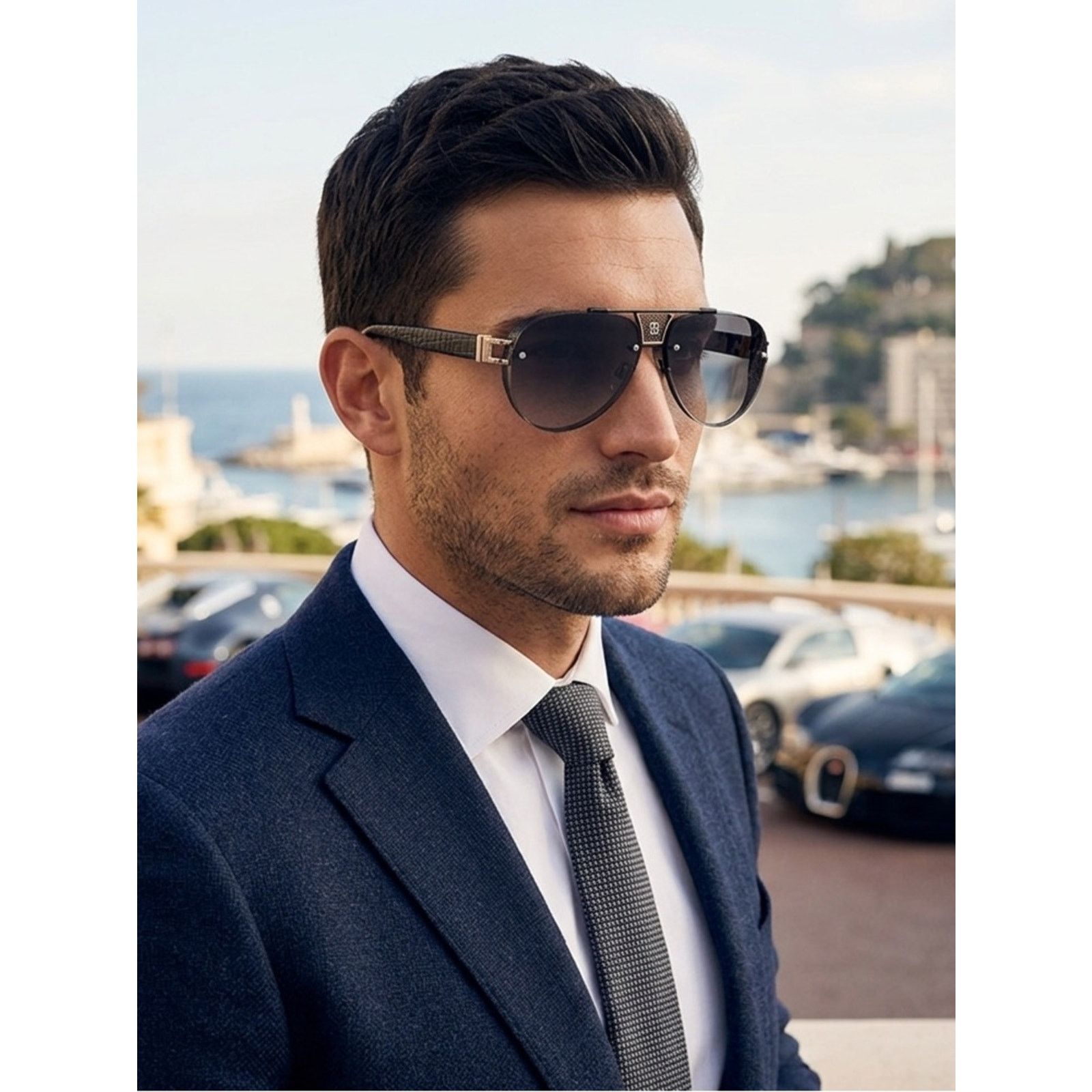 Bugatti New BUGATTI 05 BK Black Men's Aviator Sunglasses Authentic Size ONE SIZE - 2 Thumbnail