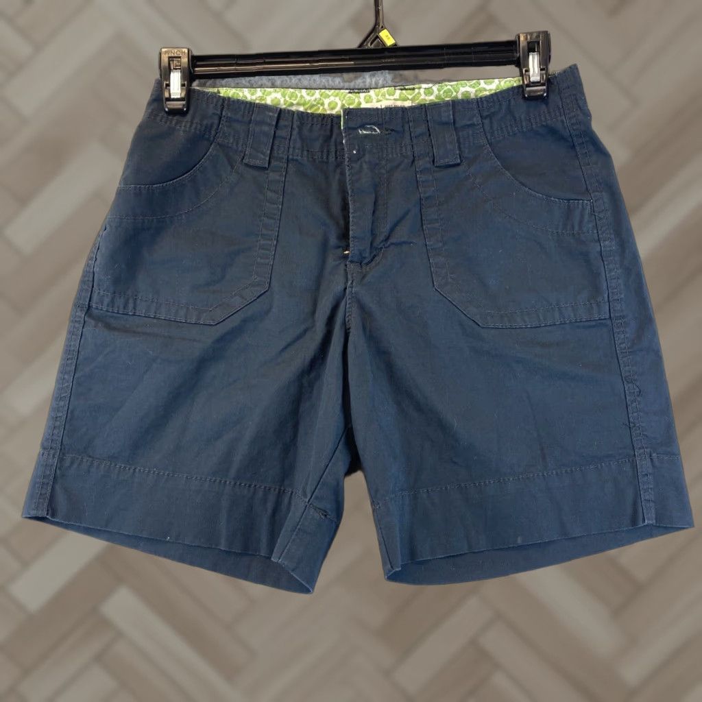 Lee Lee Women's Mid Rise Flat Front Bermuda Shorts Size 6 Navy Blue Classic Casual Size 28" / US 6 / IT 42 - 1 Thumbnail