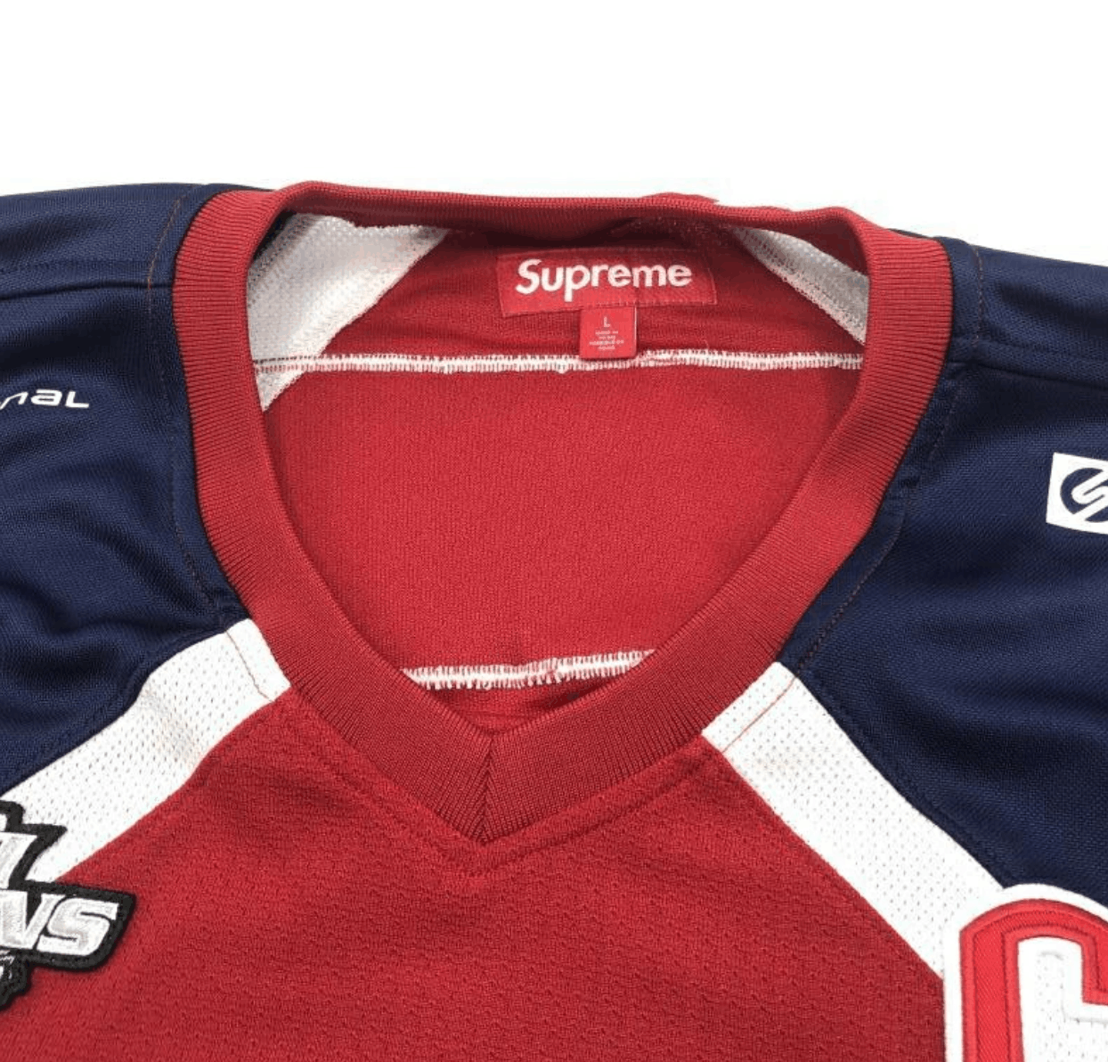 Supreme Supreme Rhinestone Hockey Jersey Red Size US L / EU 52-54 / 3 - 8 Thumbnail