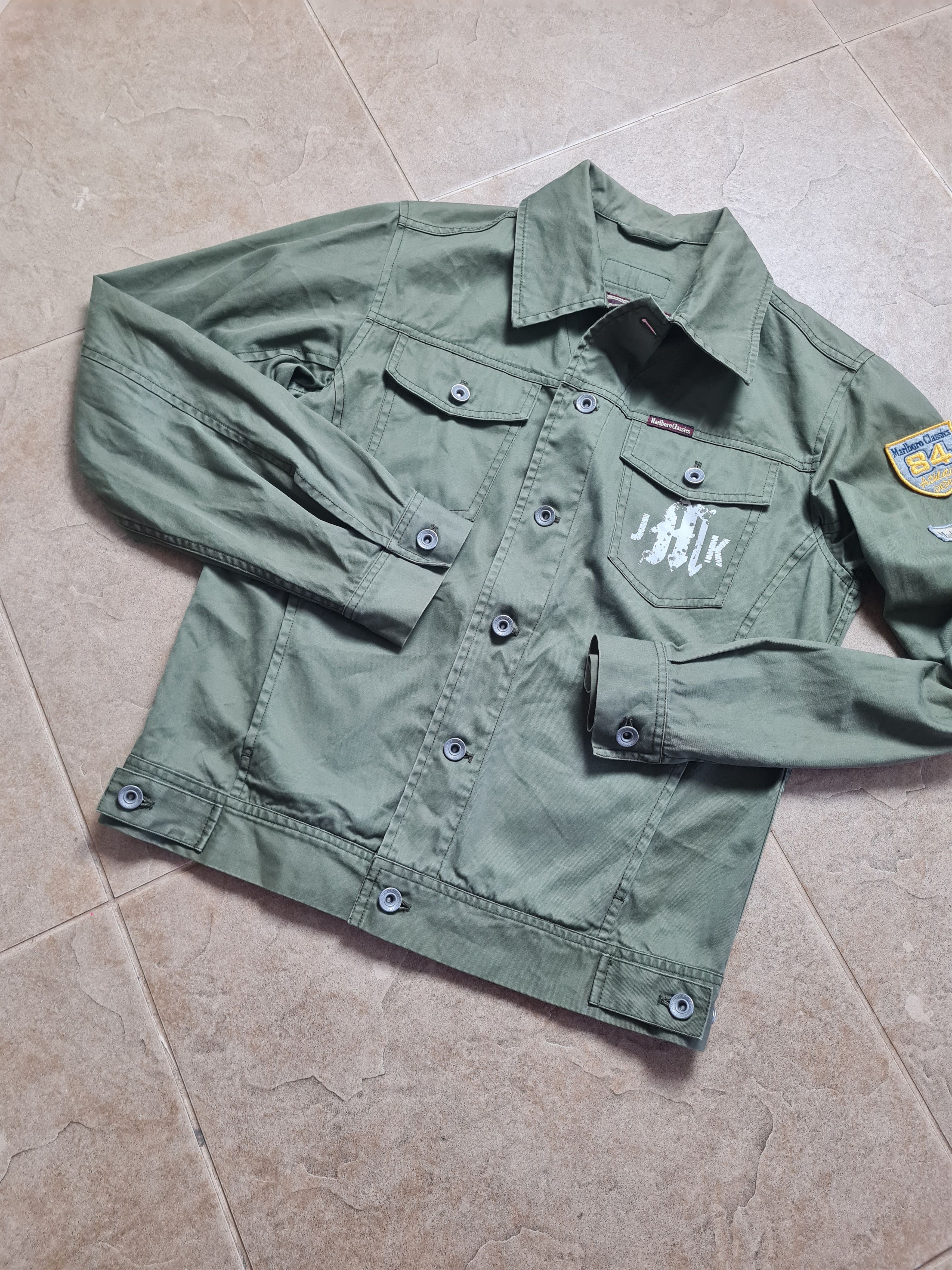 Marlboro Vintage rare military jacket Denim 90s Marlboro ARMY USA Size US S / EU 44-46 / 1 - 8 Thumbnail