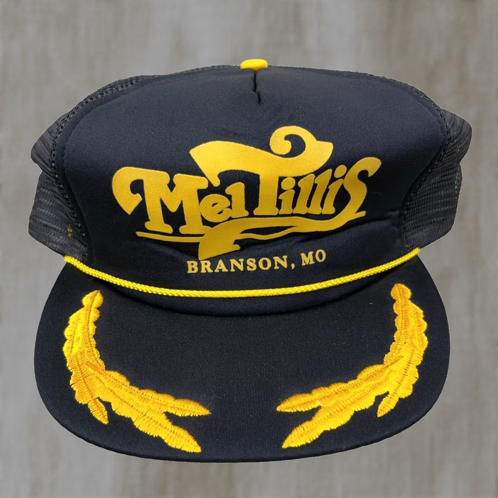 Vintage VINTAGE Mel Tillis Trucker Hat Cap Snapback Black Yellow Country Music Band Leaf Size ONE SIZE - 1 Thumbnail