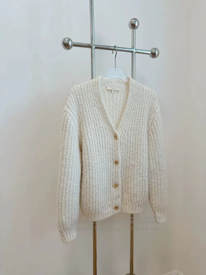 Loro Piana Loro Piana White Cashmere Cardigan. Size US M / EU 48-50 / 2 - 2 Thumbnail