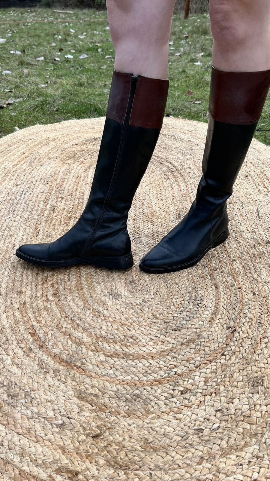 Ann Demeulemeester Two tone knee high riding boots Size US 7.5 / IT 37.5 - 6 Thumbnail