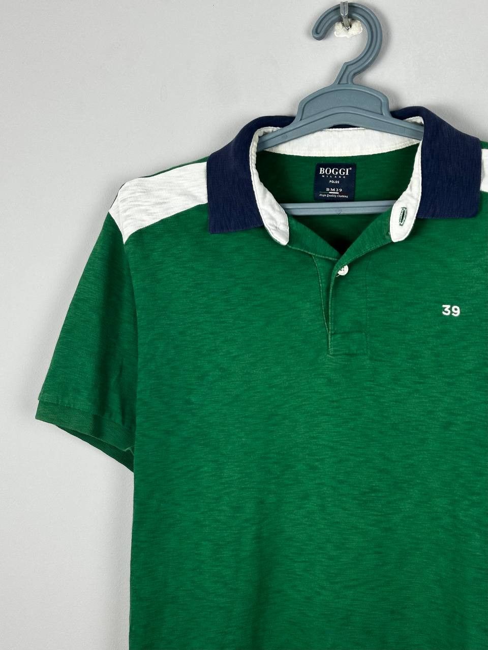 Boggi Vintage Boggi Milano 39 Luxury Green Polo T Shirt Size US L / EU 52-54 / 3 - 2 Thumbnail