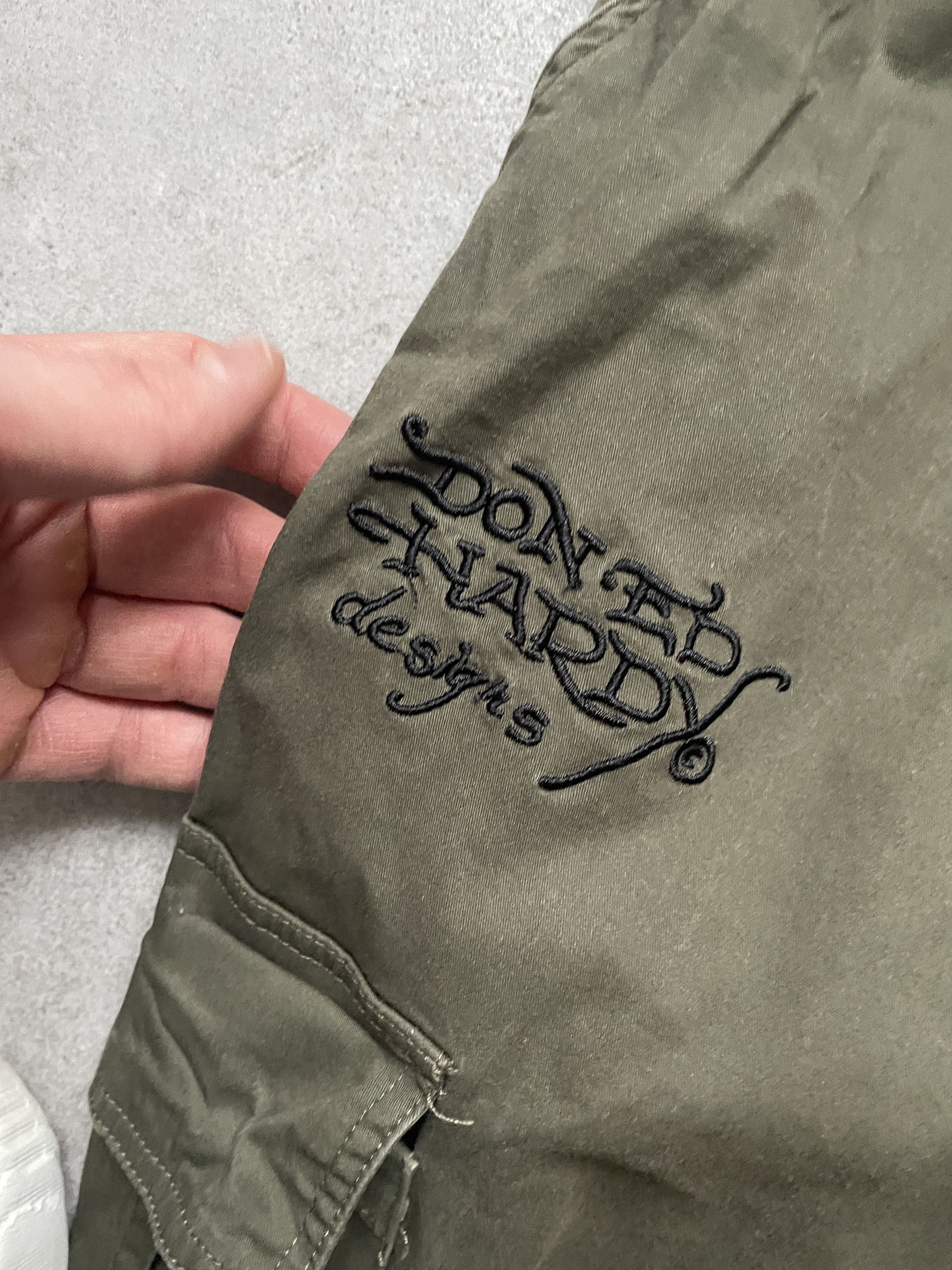 Ed Hardy ED HARDY CHRISTIAN AUDIGIER BAGGY OLIVE CARGO PANTS Size US 34 / EU 50 - 6 Thumbnail