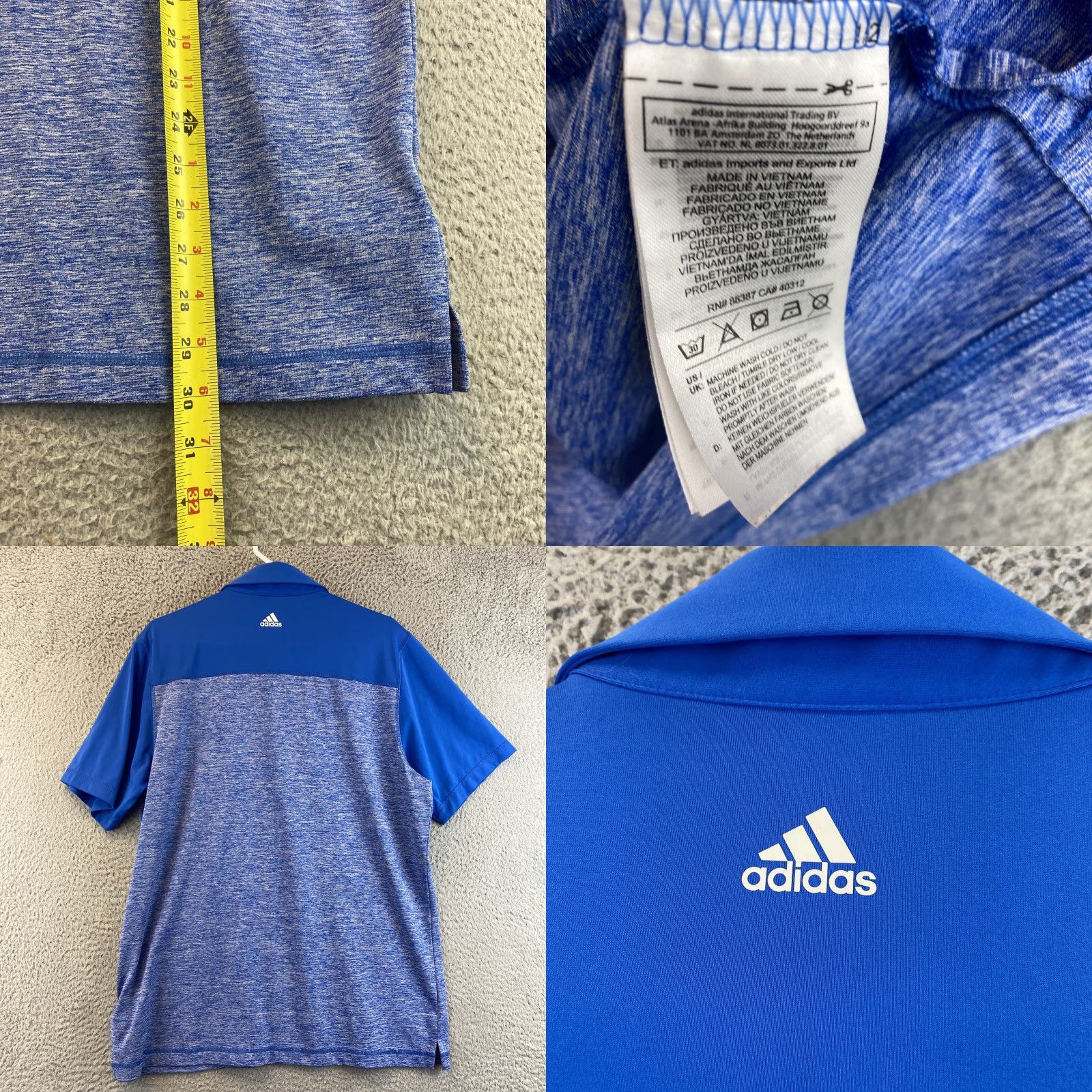 Adidas Adidas Golf Polo Shirt Mens Large Blue Short Sleeve Polo 80-56 Athletic Regular Golfing Size US L / EU 52-54 / 3 - 8 Thumbnail