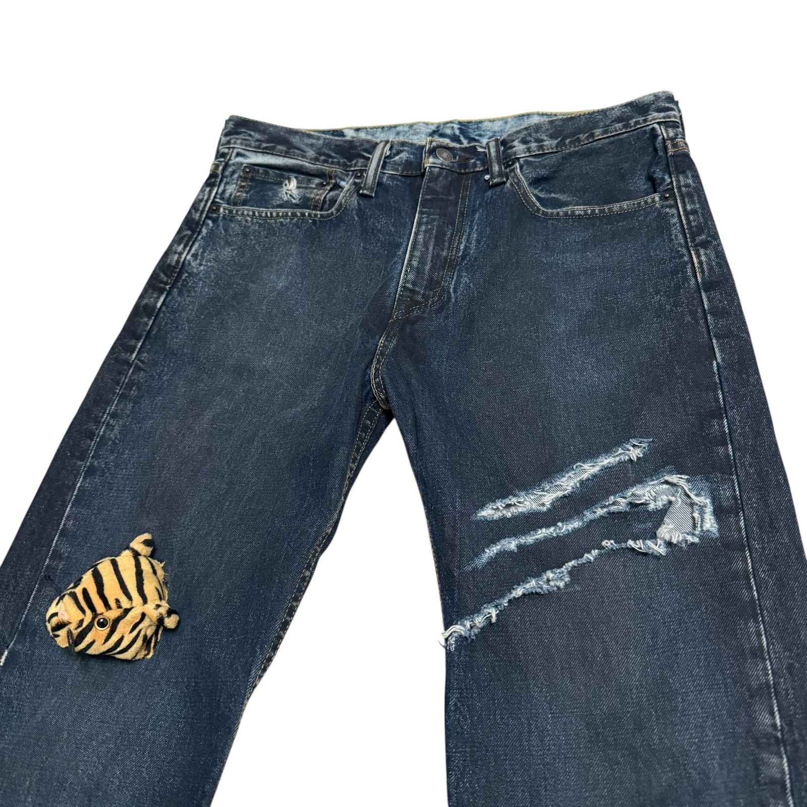 Levi's Reworked Levi's Jeans Tiger Attack Customized Modified OOAK Size US 31 - 4 Thumbnail