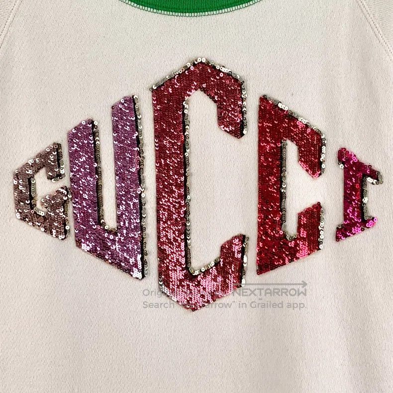 Gucci Gucci Colour-blocked logo letter sequin cotton round-neck Size US S / EU 44-46 / 1 - 4 Thumbnail