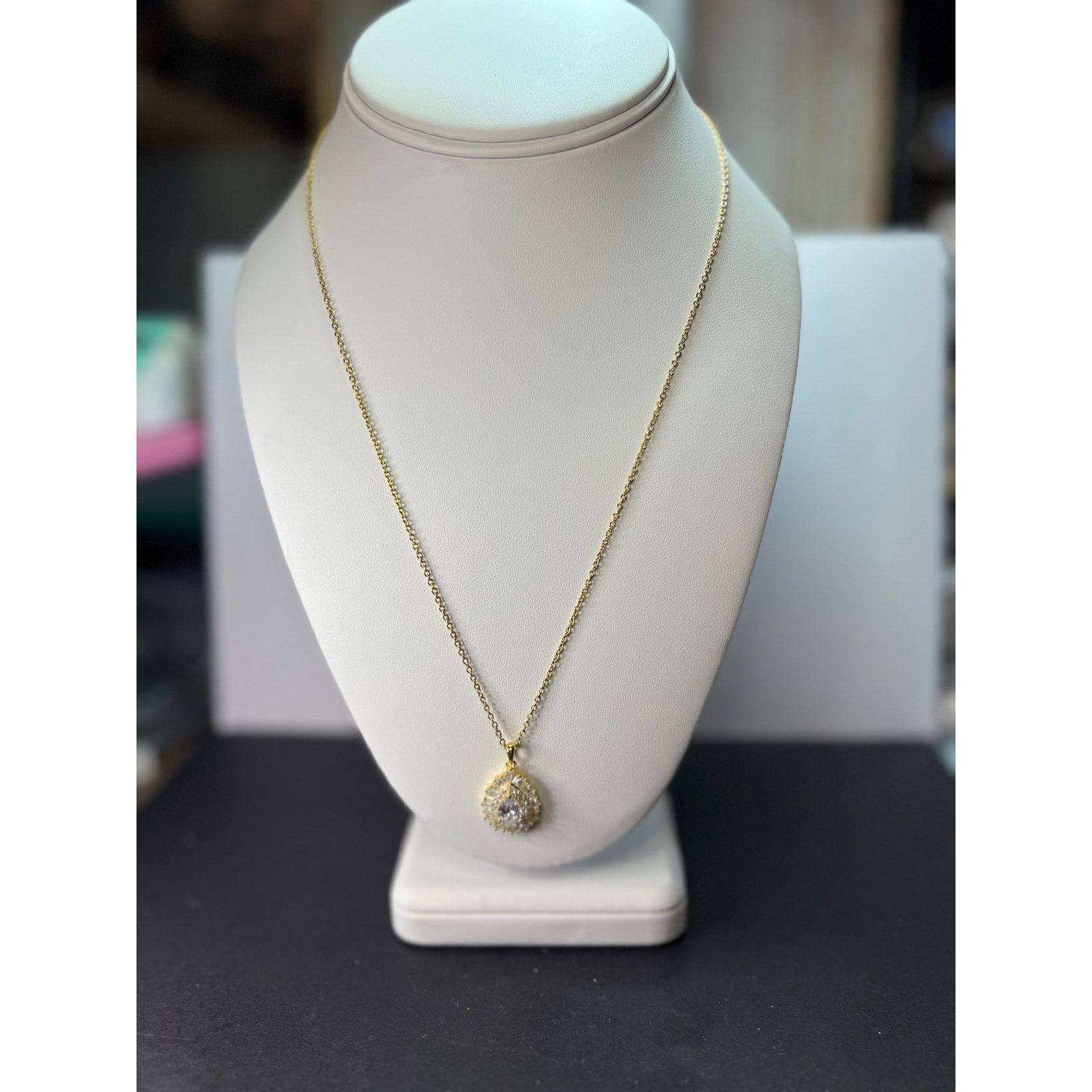Other CZ ygp over 925 pendant with ygp over stainless steel chain Size ONE SIZE - 7 Thumbnail