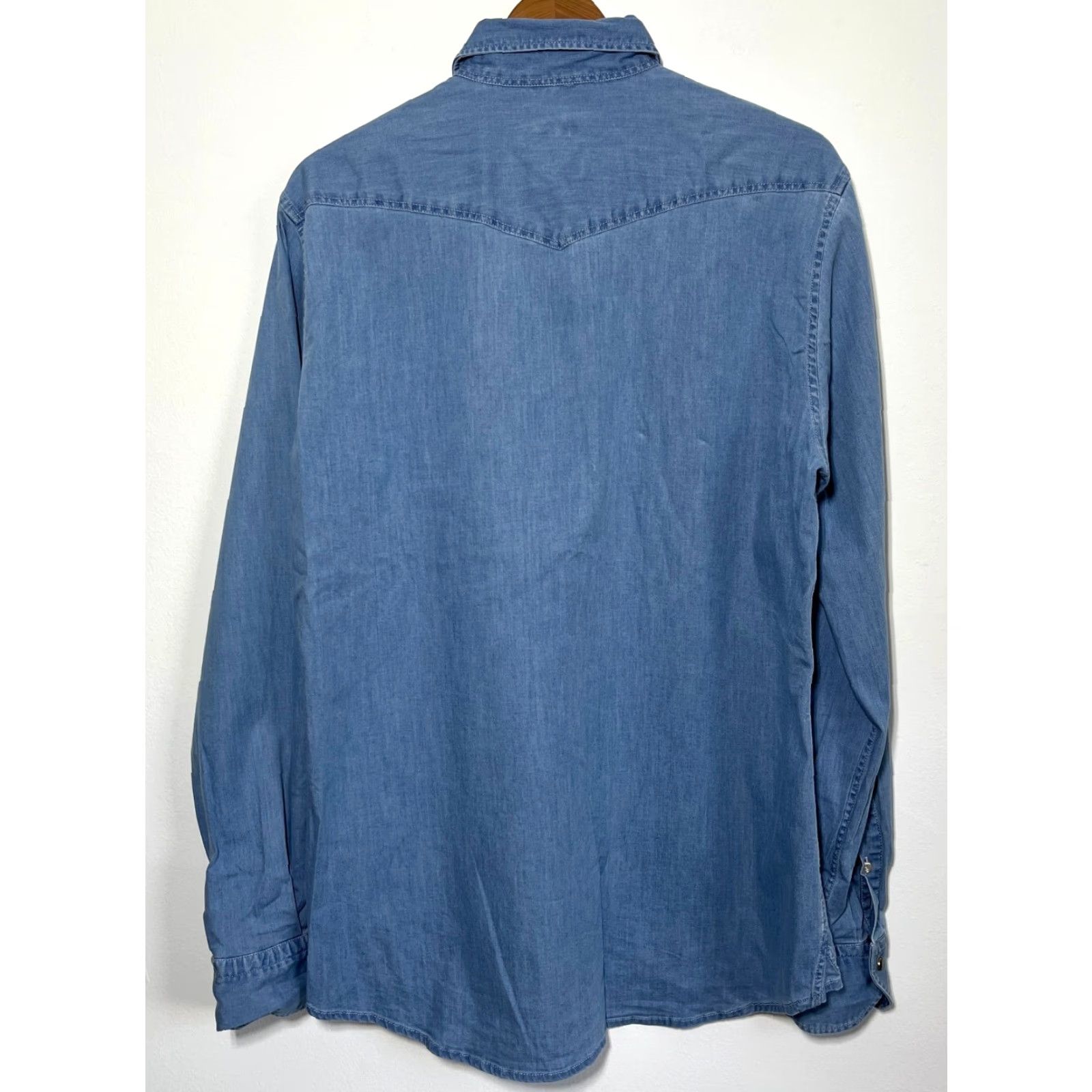 Vintage VINTAGE Stenströms Men’s Denim Pearl Snap Western Shirt L Blue Cotton Cotton Denim Casual Pockets Western 90s Mens Size US L / EU 52-54 / 3 - 2 Thumbnail