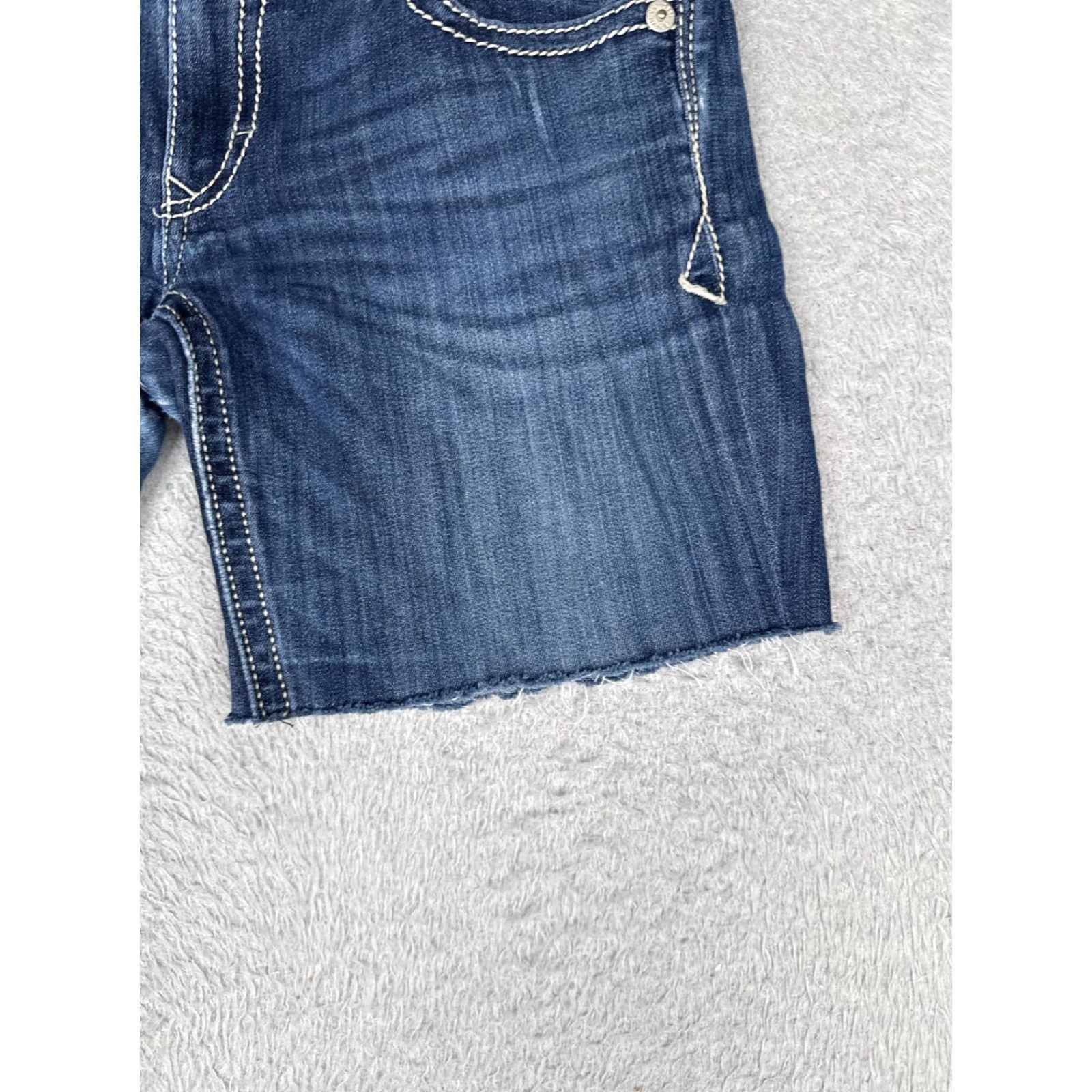 Express Express Denim Shorts Women 4 Blue Cut-Off Raw Hem Stretch Embroidered Pockets 30W Women Shorts Cut-Off Denim Express 4R/4 Regular Black? Size 27" / US 4 / IT 40 - 2 Thumbnail