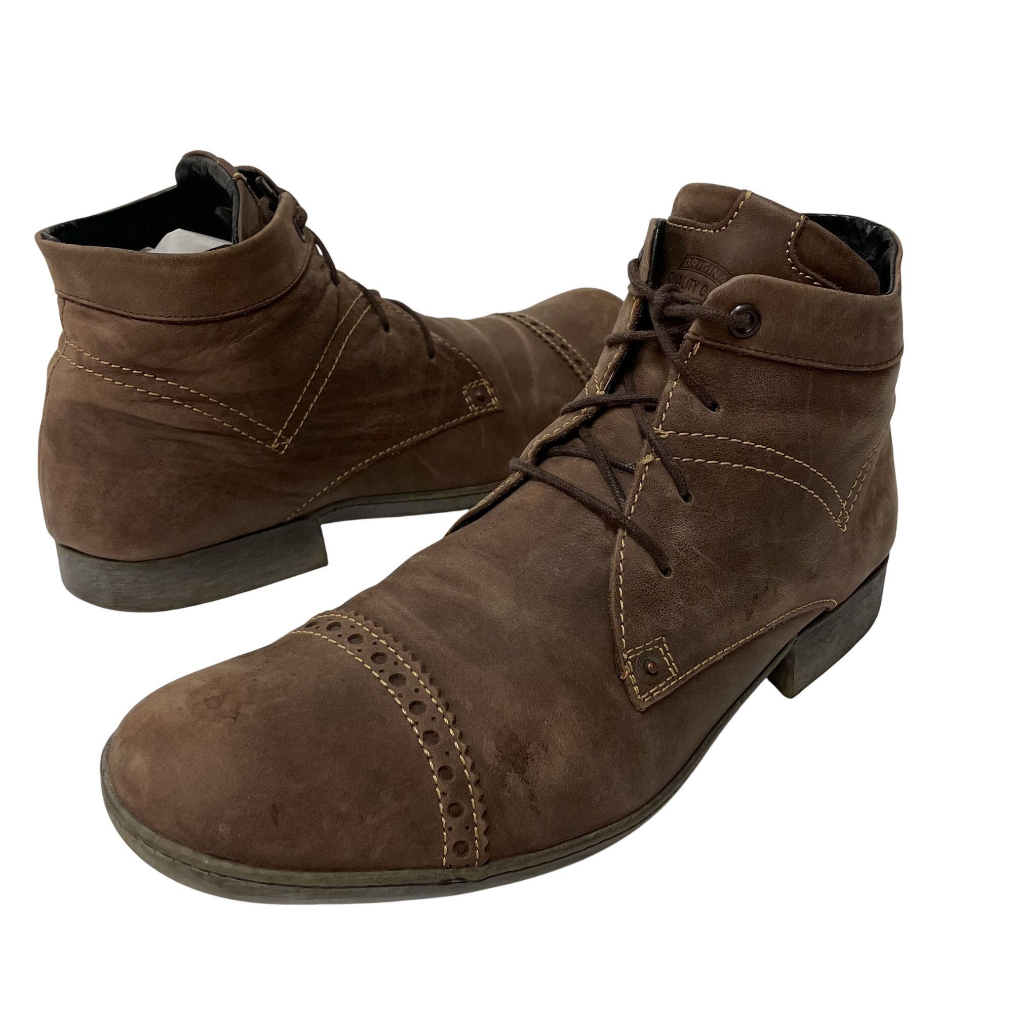 Levi's Vtg Levi's Brown Leather Cap Toe Casual Ankle Boots Size US 11 / EU 44 - 2 Thumbnail