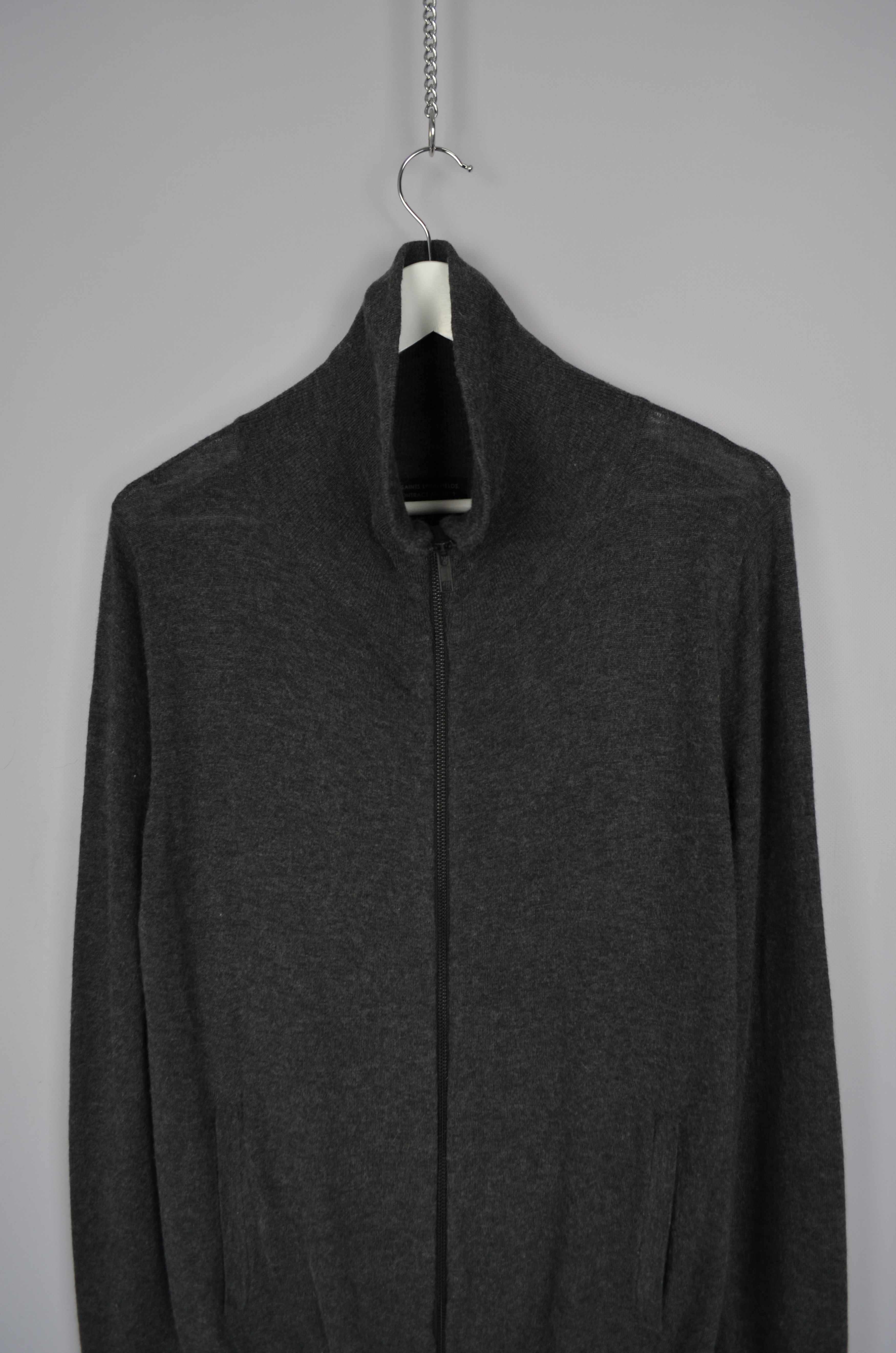 Allsaints × Designer All Saints Classic Trait ZipUp Viscose Nylon Cardigan Jumper Size US M / EU 48-50 / 2 - 3 Thumbnail
