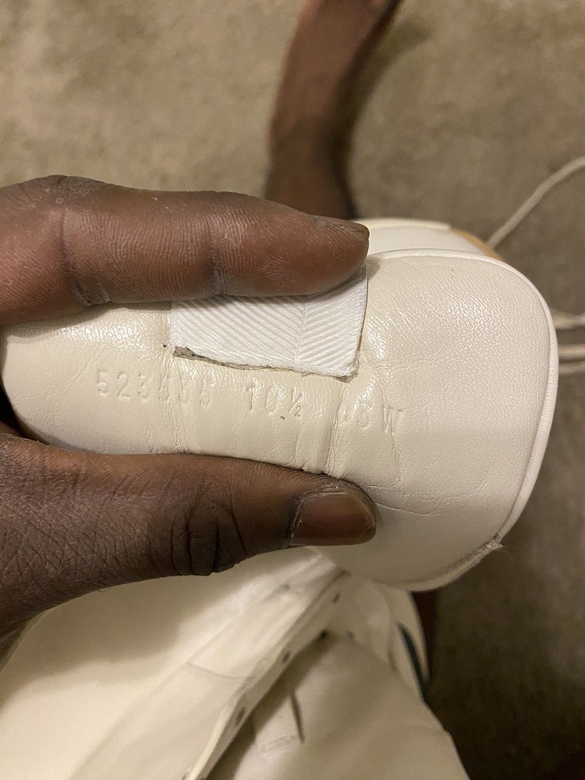 Gucci Gucci Men's White Leather Rhyton Sneaker Size US 10.5 / EU 43-44 - 15 Thumbnail