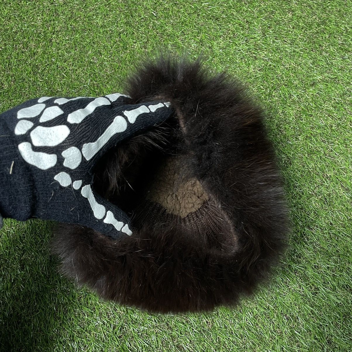Vintage Vintage Y2K Black Fuzzy Beanie Skeleton Hand Goth Alt OS Size ONE SIZE - 2 Thumbnail