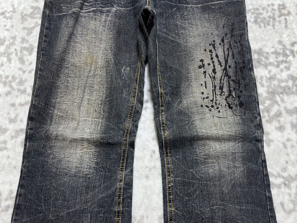 Japanese Brand Vintage Lowbox Flare Acid Wash Paint Splash Distressed Jeans Size US 35 - 6 Thumbnail