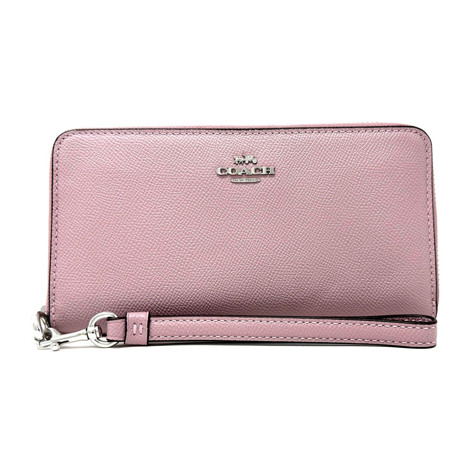 Coach online C3441 Long Zip Around Wallet Candy Pink Leather Strap Wristlet NWT $298