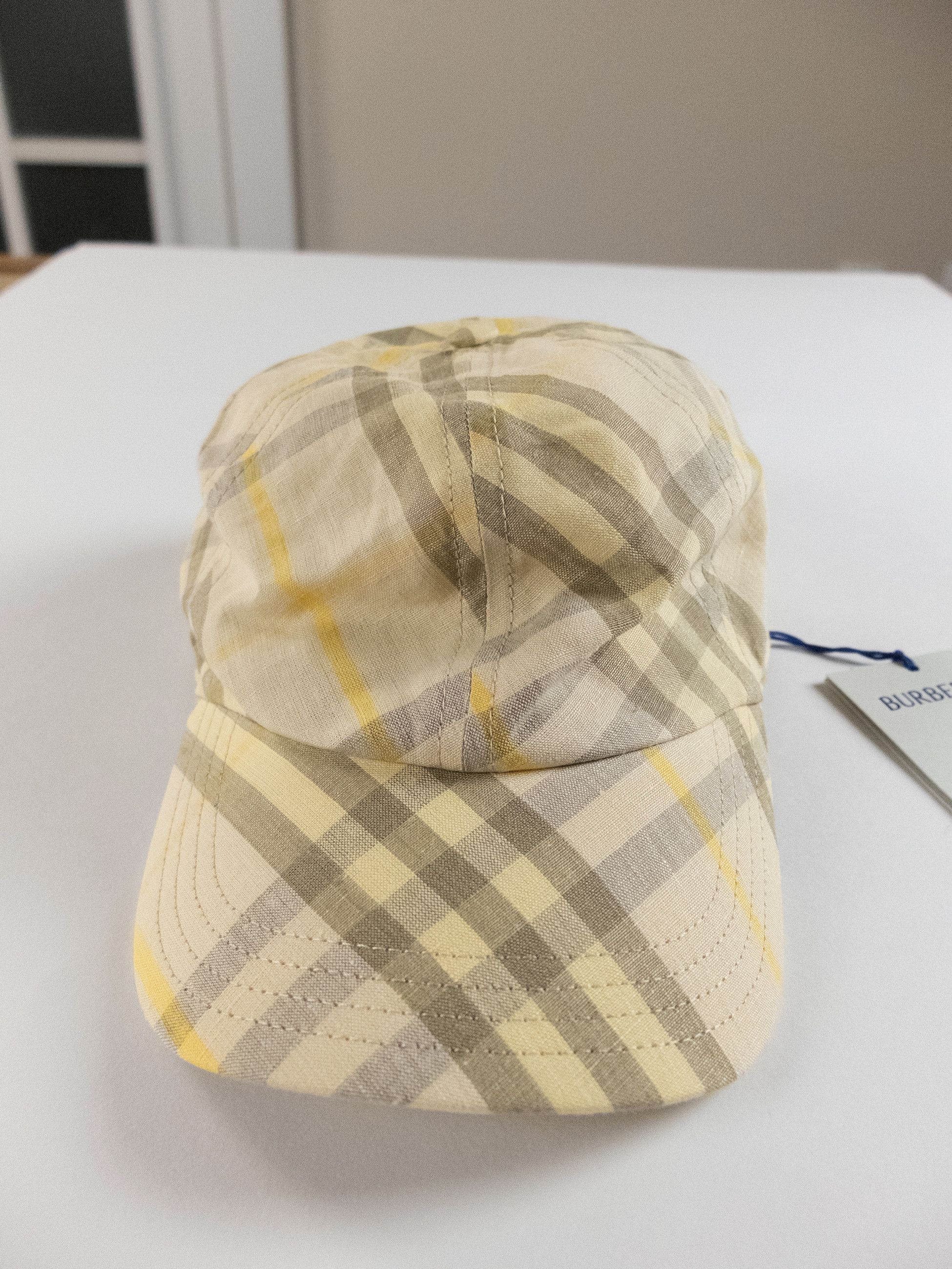 Burberry BURBERRY beige IP check linen baseball cap Medium Size ONE SIZE - 5 Thumbnail