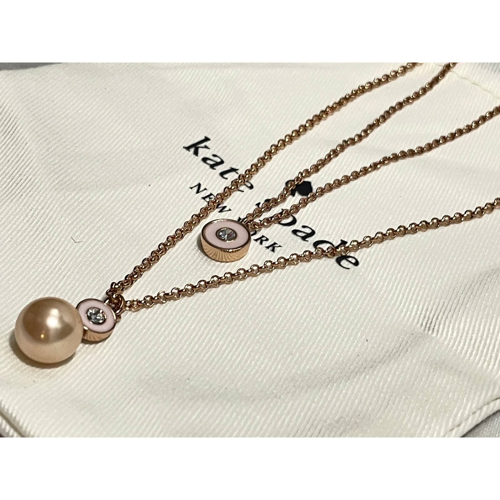 Kate Spade Kate Spade pearly delight double pendant Necklace Rose Gold Size ONE SIZE - 3 Thumbnail