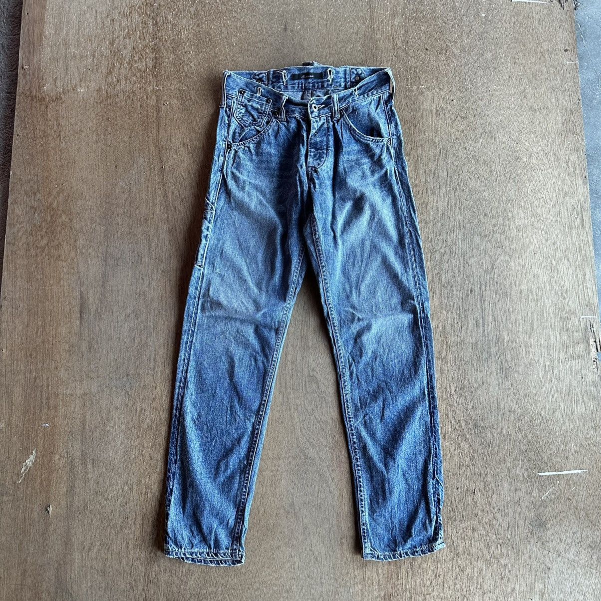Japanese Brand Vintage JOHNBULL Jeans Cinch Back Denim Hidden Rivet Pants Size US 27 - 3 Thumbnail