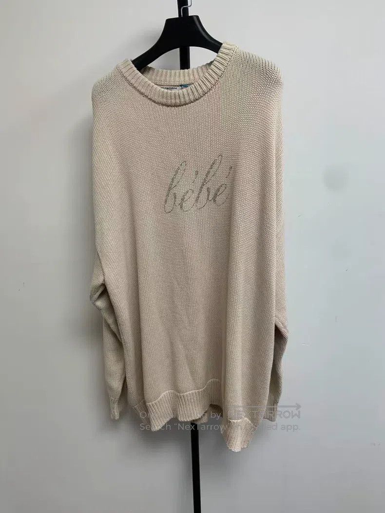 Balenciaga Balenciaga Solid Color Embroidered Long Sleeve Sweater in Size US M / EU 48-50 / 2 - 1 Thumbnail