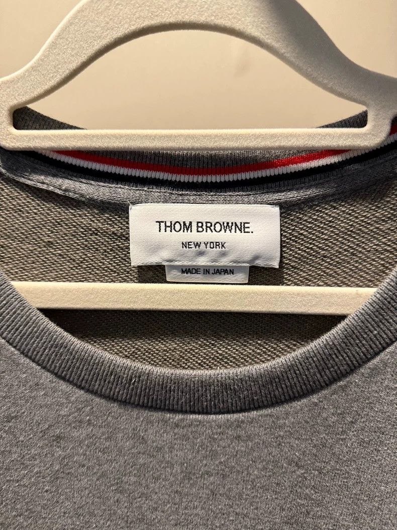 Thom Browne THOM BROWNE Grey crew neck sweatshirt Size US L / EU 52-54 / 3 - 4 Thumbnail