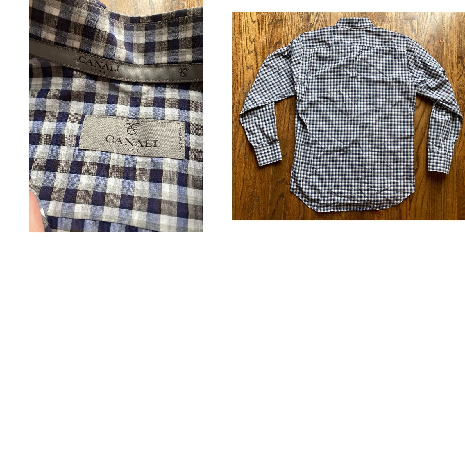 Canali Canali Blue Plaid Long Sleeve Shirt Mens Size M Button Up Made In Italy Size US M / EU 48-50 / 2 - 8 Thumbnail