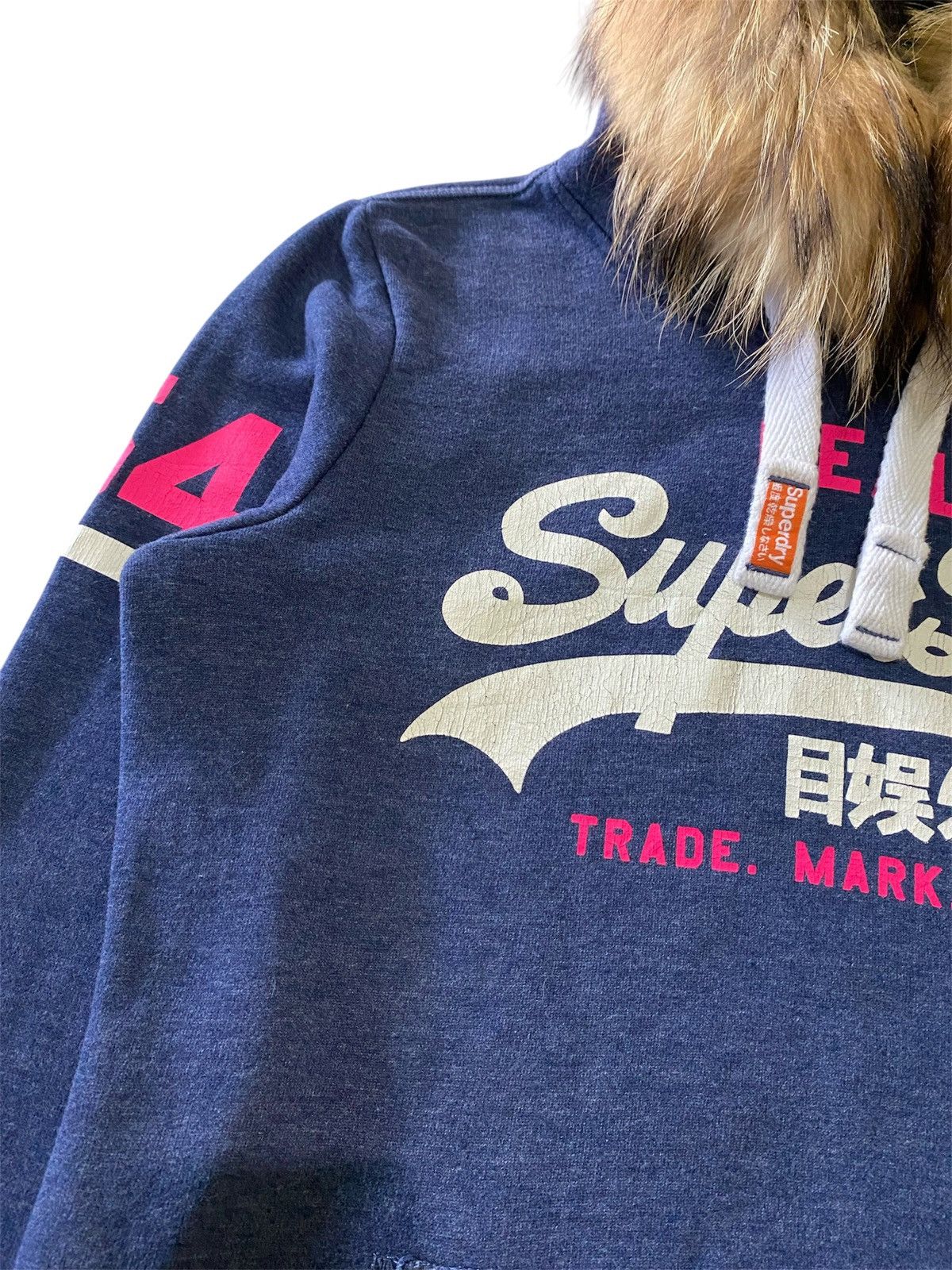 Japanese Brand Fur SuperDry Vintage Pullover Hoodie Big Logo Japan Style Size S / US 4 / IT 40 - 3 Thumbnail