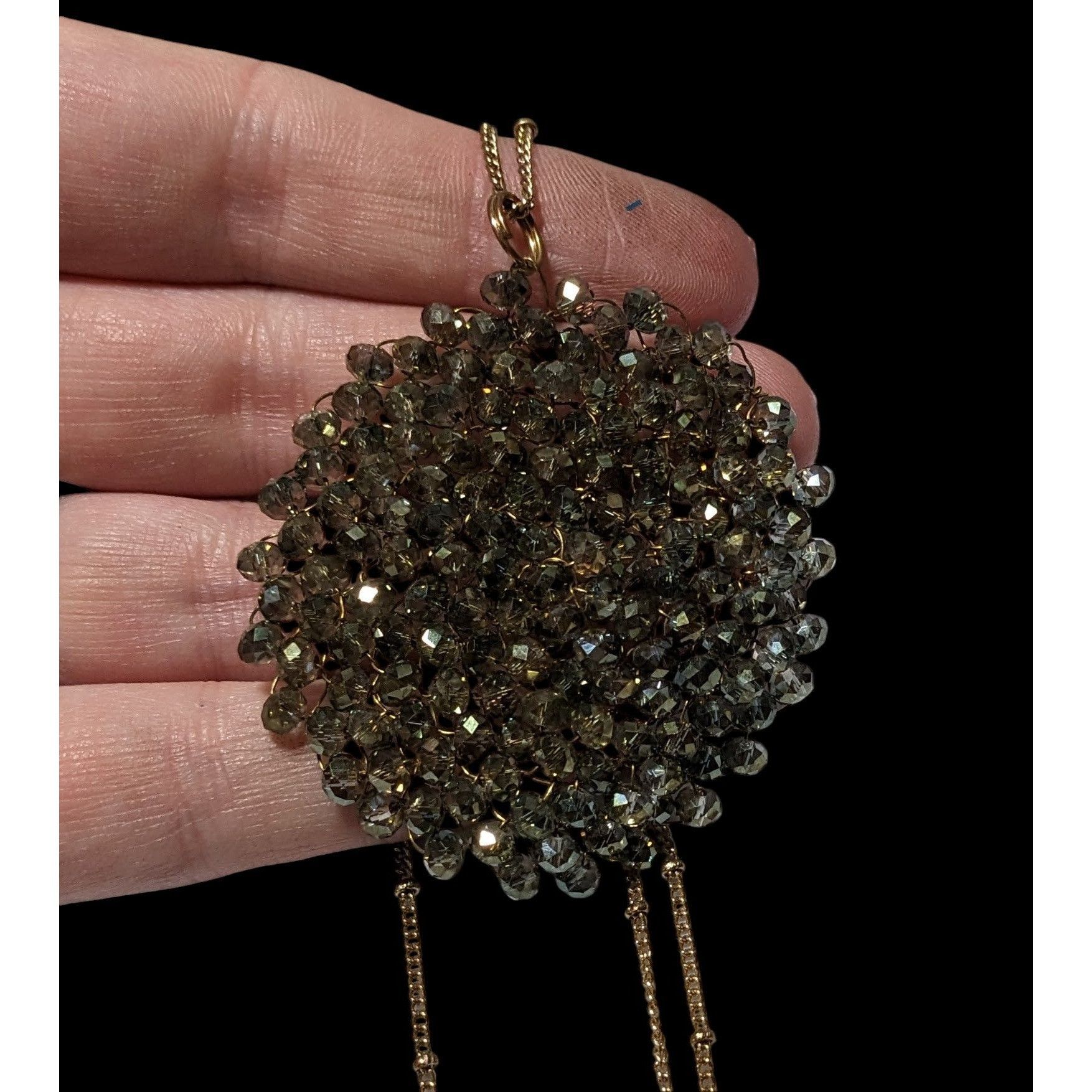 Other Handmade Wire Beaded Sparkly Glass Pendant Necklace Size ONE SIZE - 6 Thumbnail