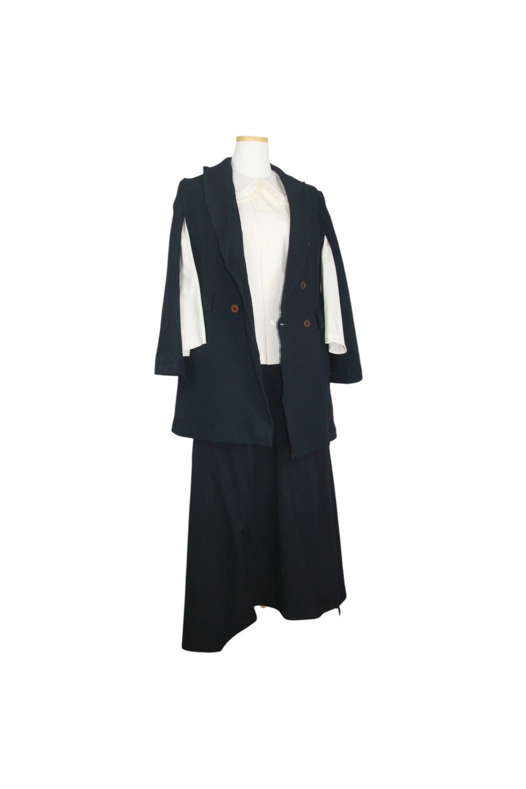 Comme des Garcons COMME des GARCONS 12SS Double Cape Jacket – Navy Size M / US 6-8 / IT 42-44 - 4 Thumbnail