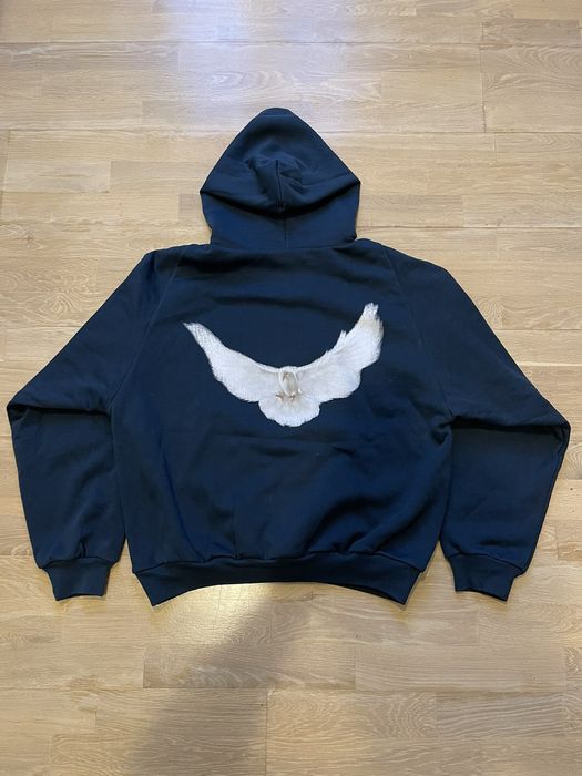 Balenciaga YEEZY GAP BALENCIAGA DOVE SHRUNKEN HOODIE NAVY | Grailed