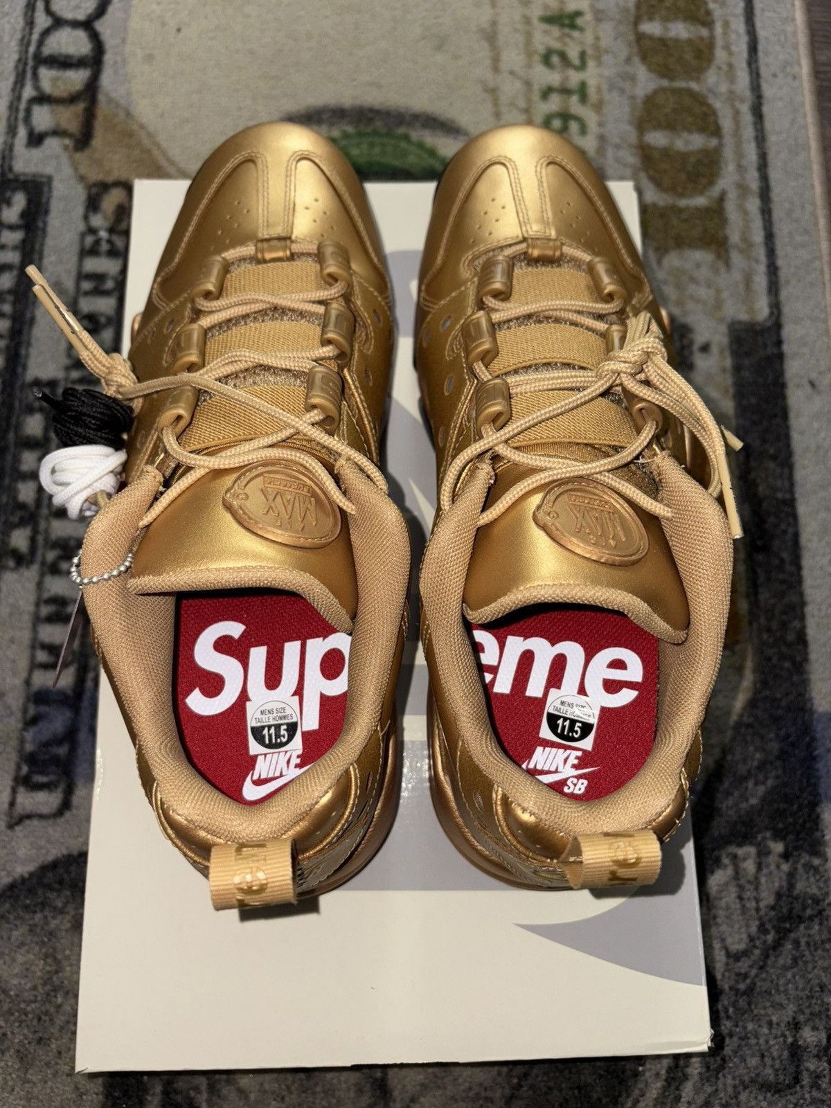 Nike × Supreme Supreme SB Air Max 2 CB ‘94 Low Supreme Metallic Gold Size US 11.5 / EU 44-45 - 5 Thumbnail